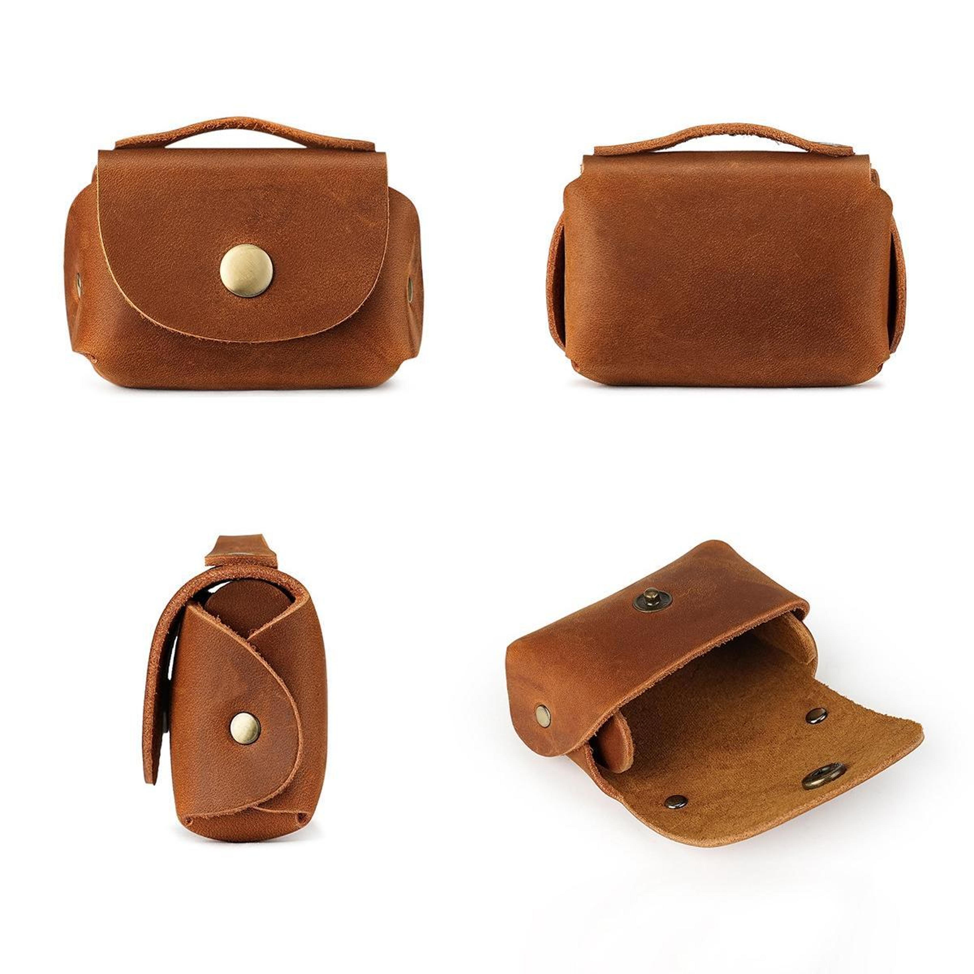 vintage genuine leather mini wallet coin purse for cards, cash & everyday essentials