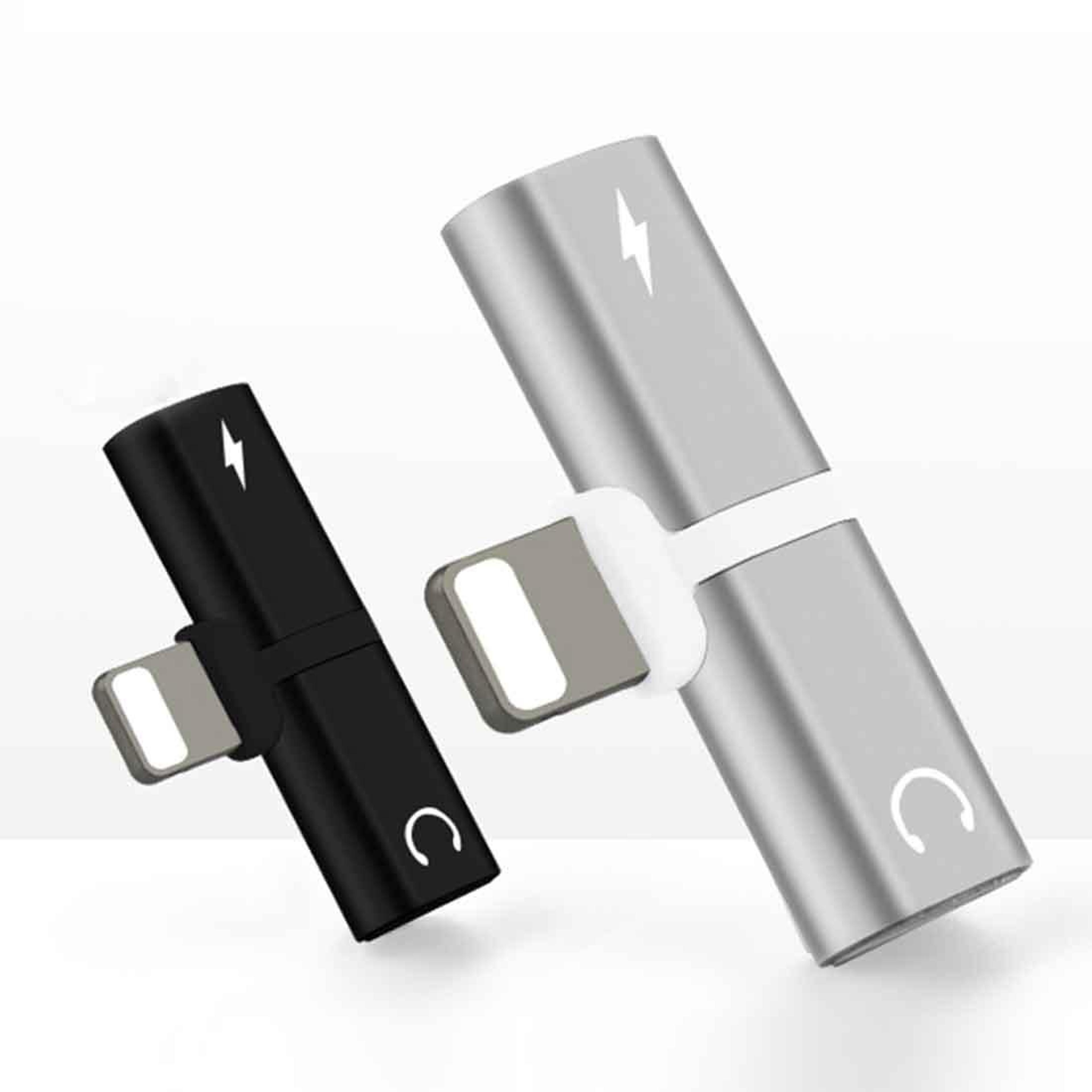 2 in 1 lightning audio adapter for iphone charging & headphone listening