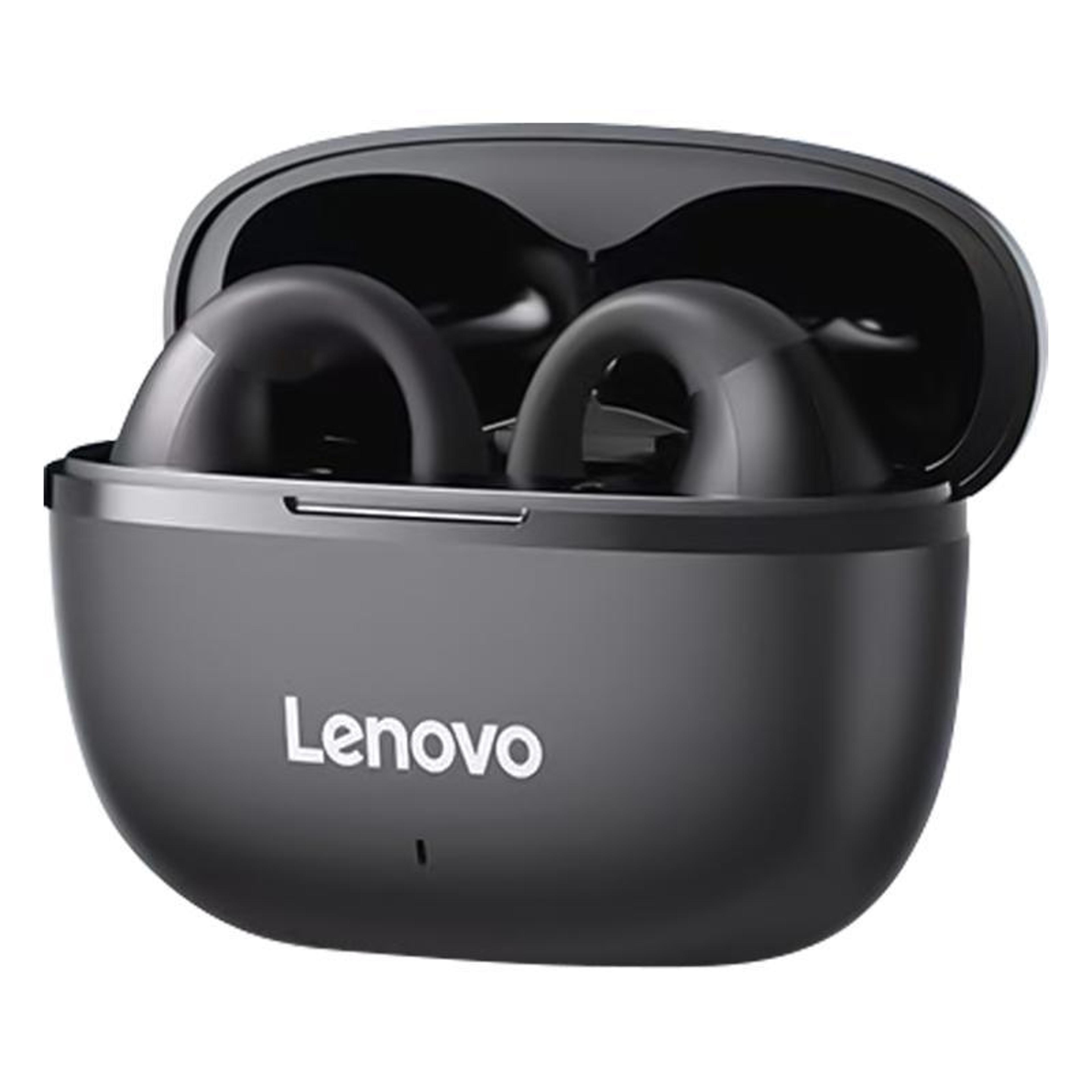 lenovo open ear clip wireless earbuds with enc, bluetooth 5.3 sports headphones
