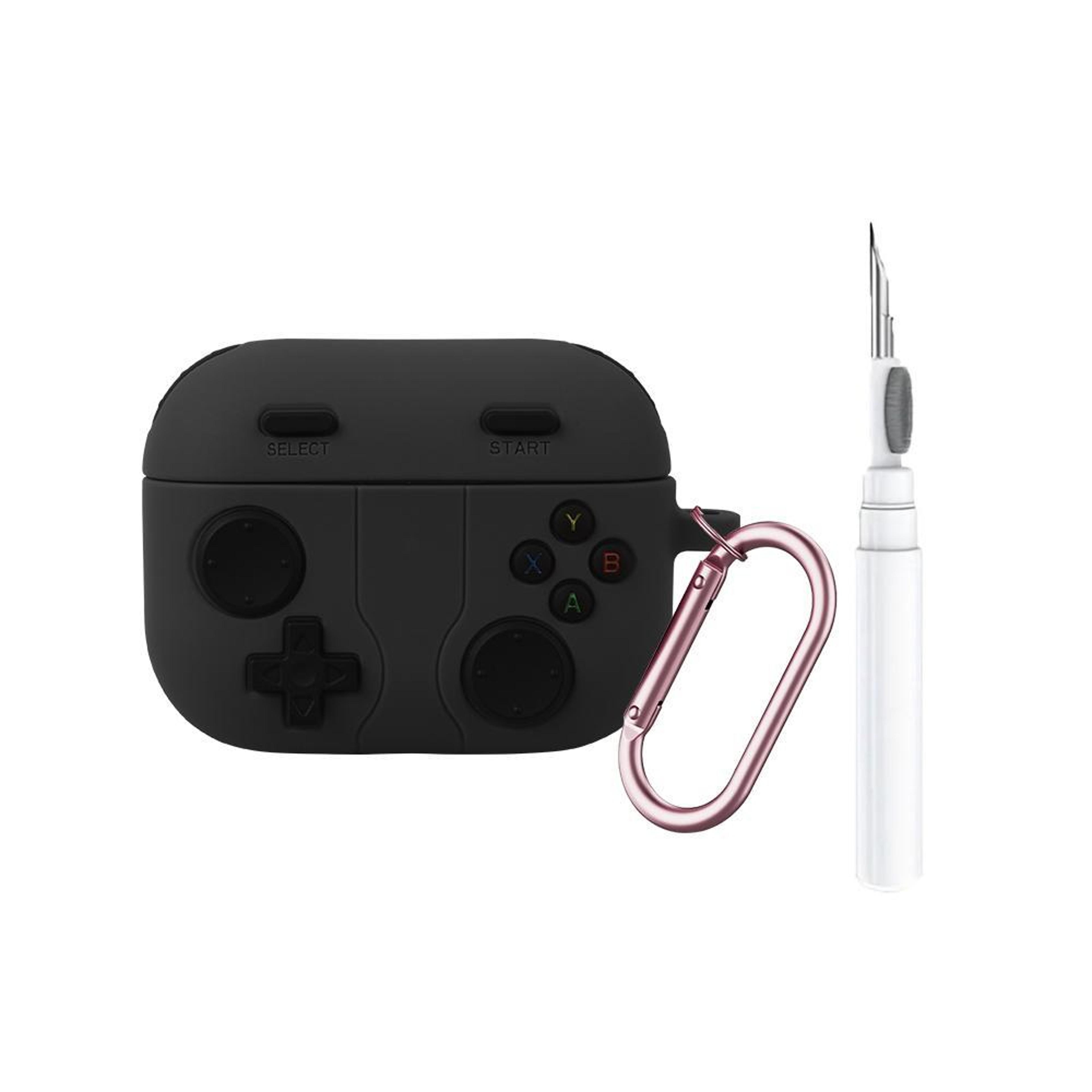 retro game console airpods pro 3 case with cleaning pen & carabiner