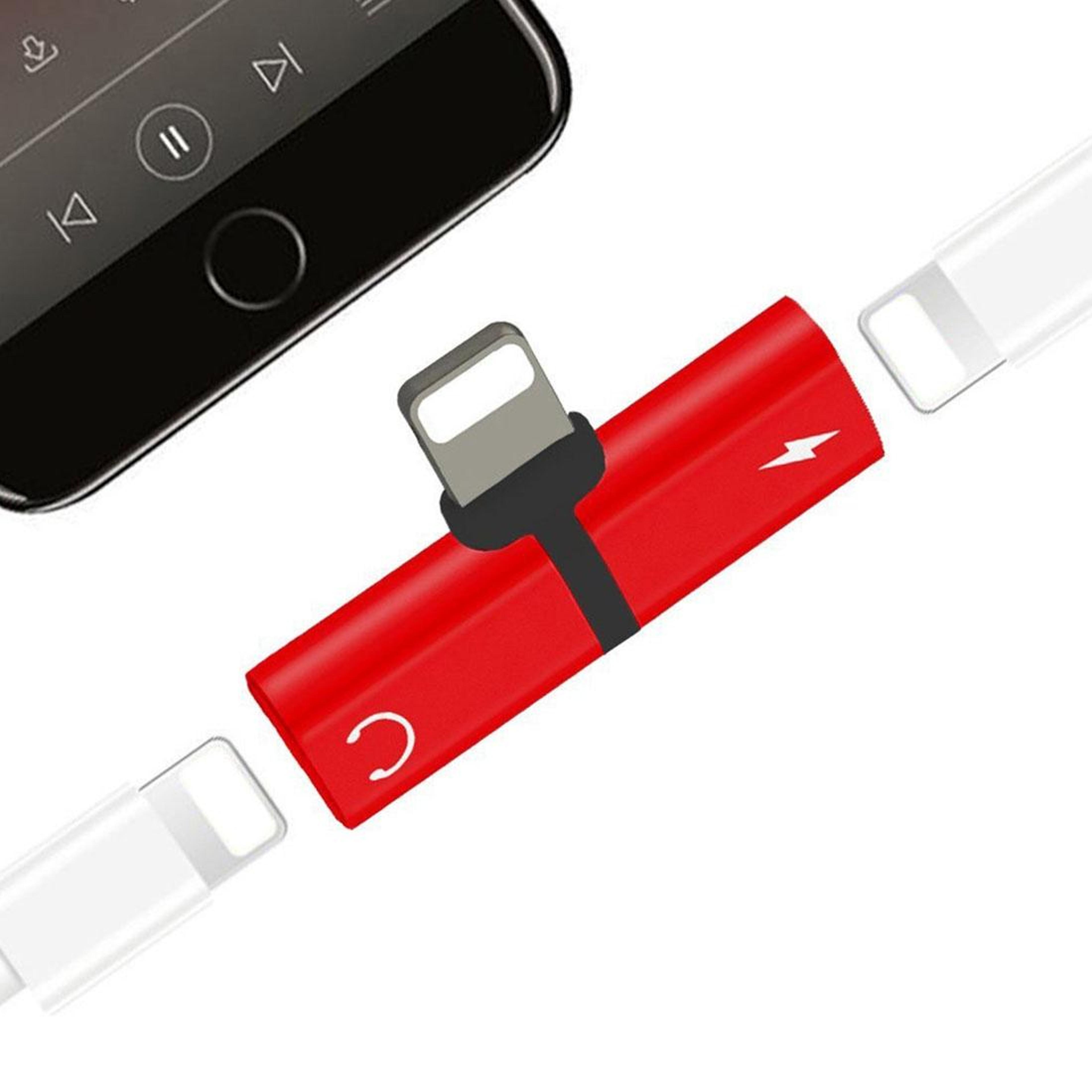 2 in 1 lightning audio adapter with charging and call support