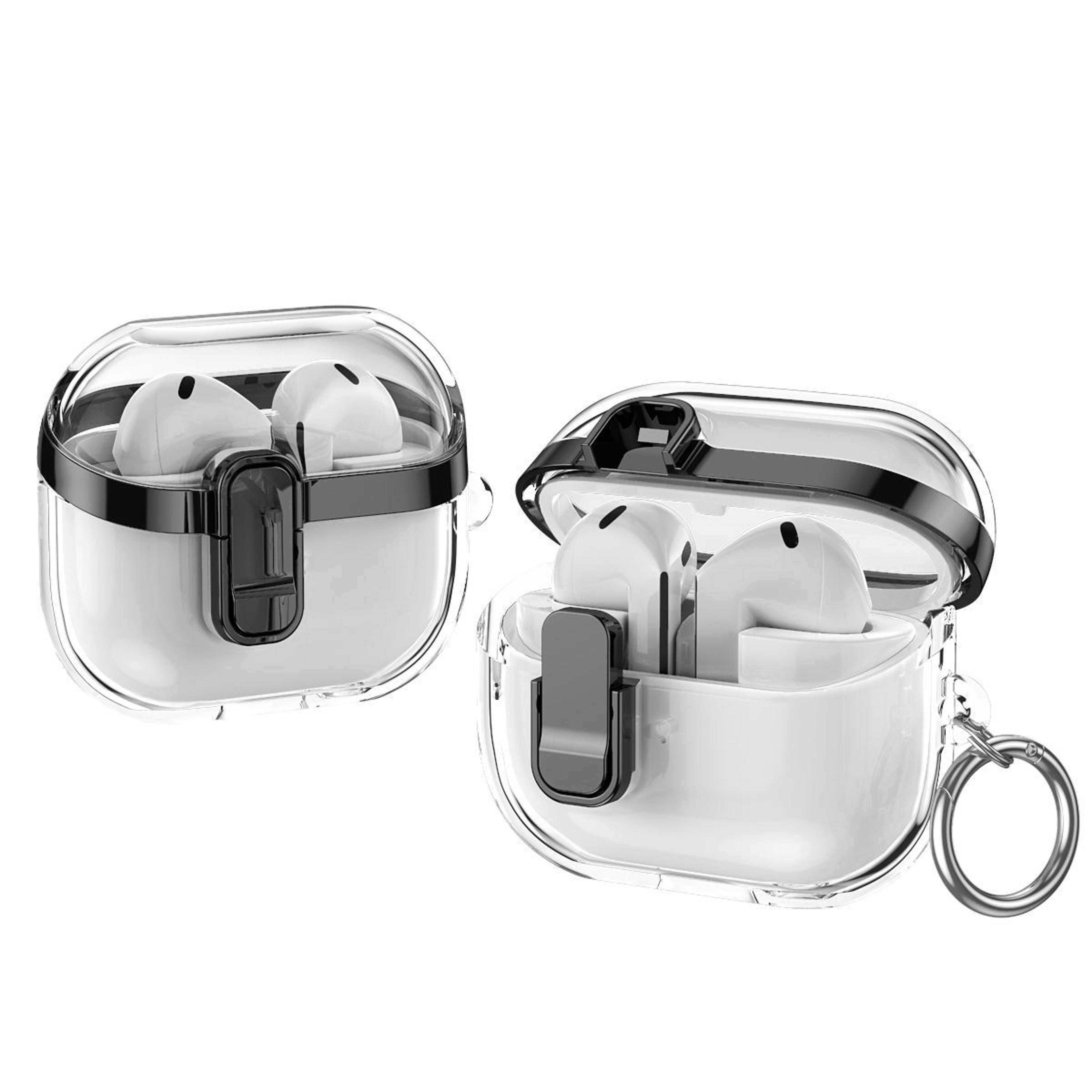 galaxy buds3 & buds3 pro clear lock case with shockproof electroplated protection
