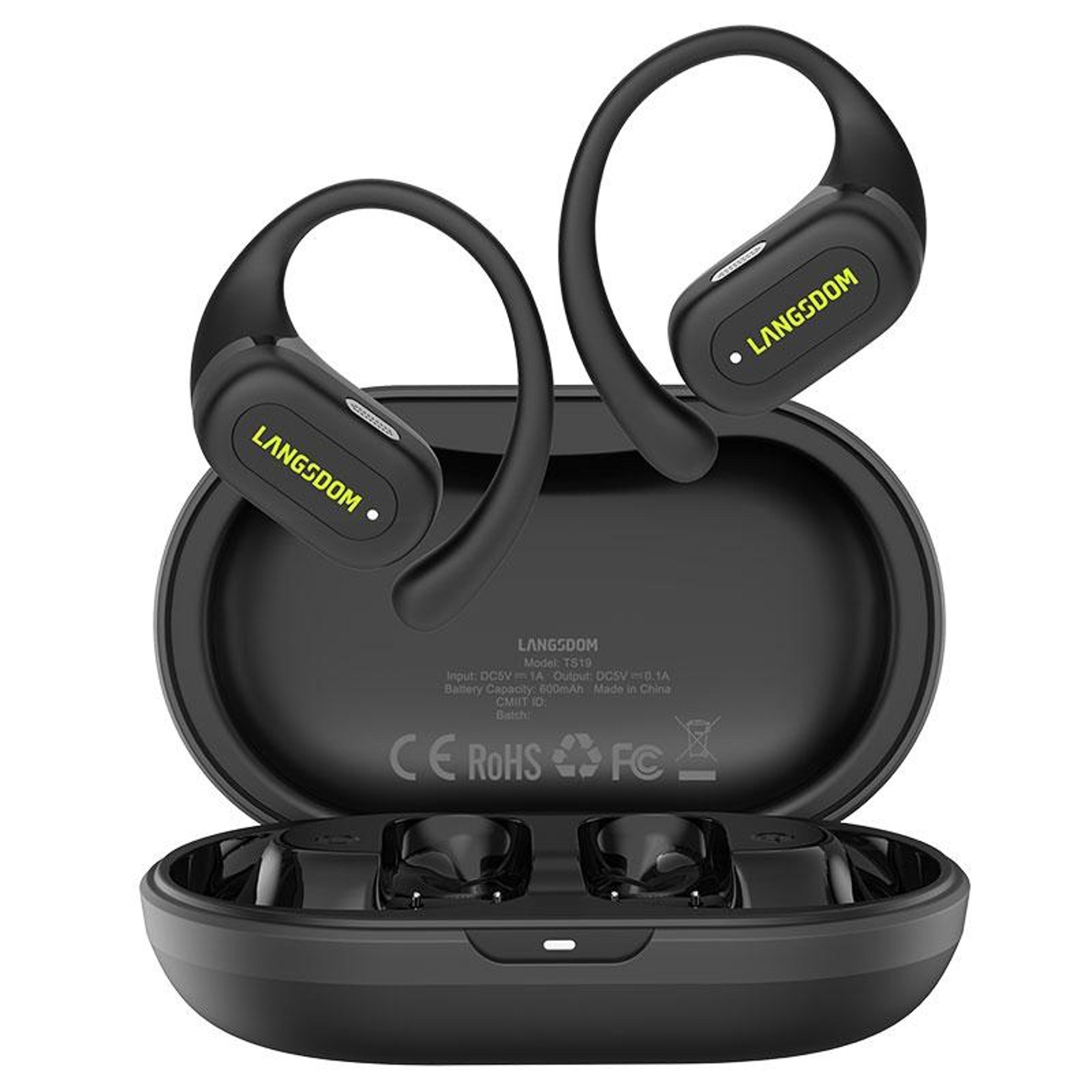 langsdom ts19 open ear bluetooth earbuds with enc noise cancellation and ipx5 waterproof design