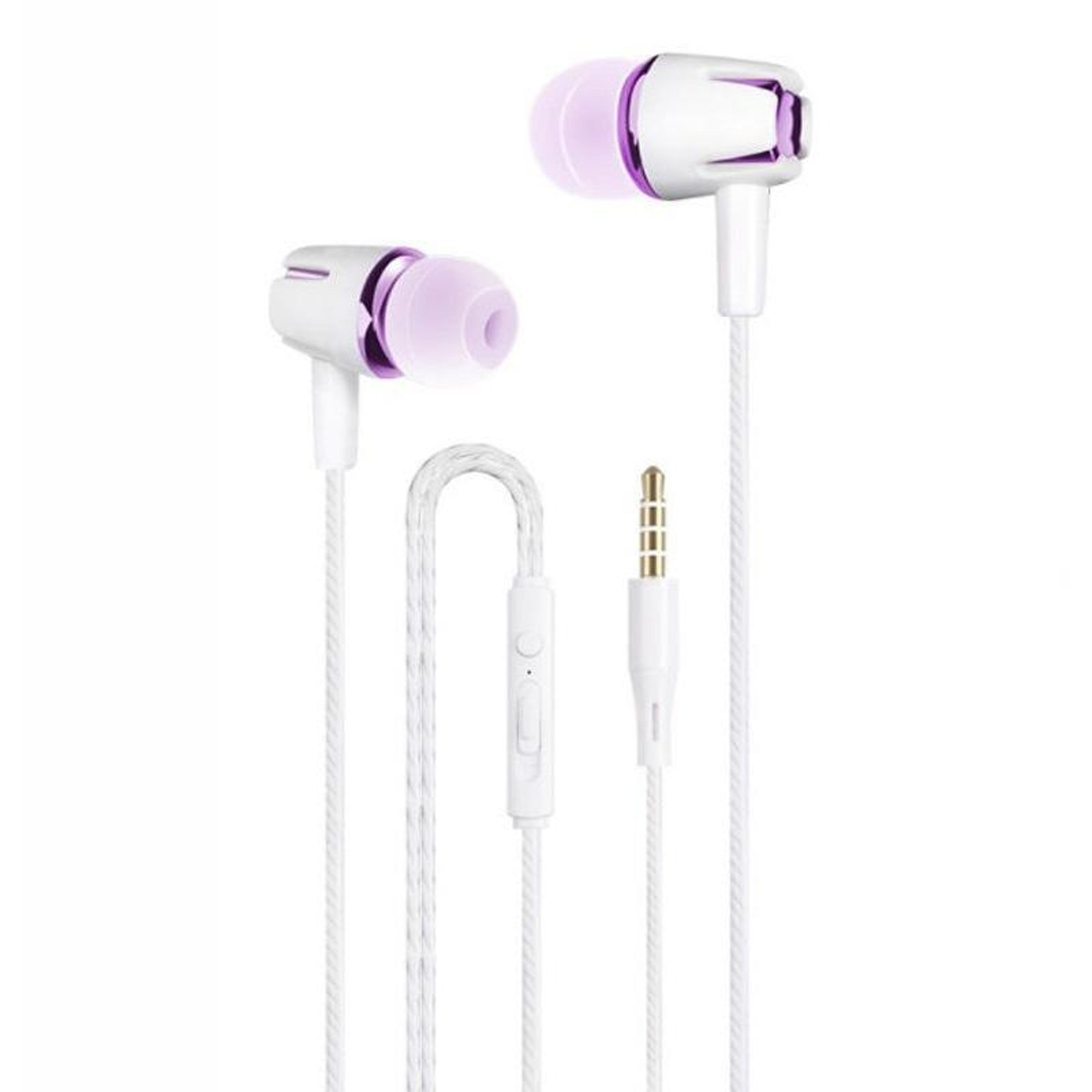 metal bass wired earbuds with mic and volume control for smartphones