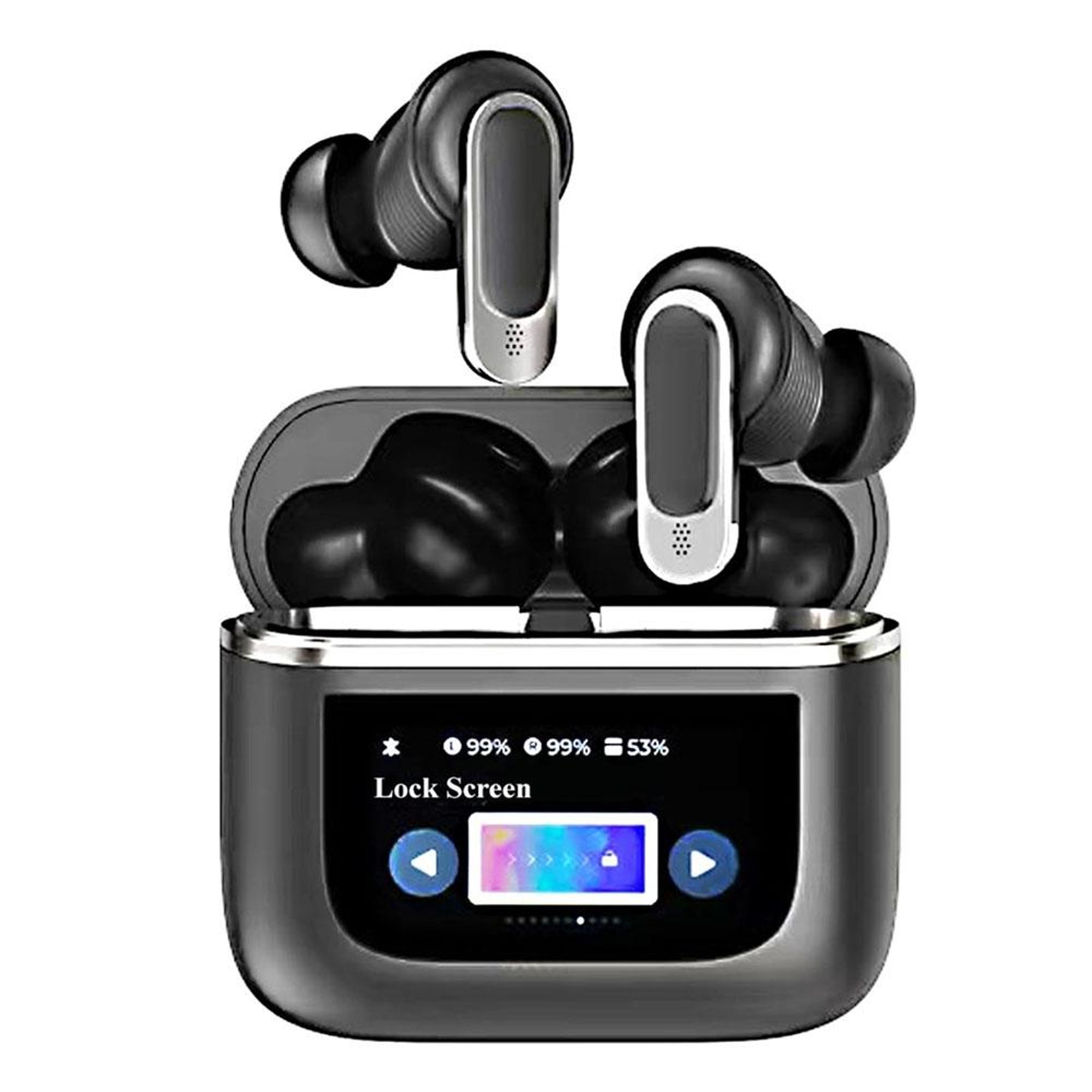 quietsync v8 bluetooth earbuds with anc touch screen & 360° surround sound