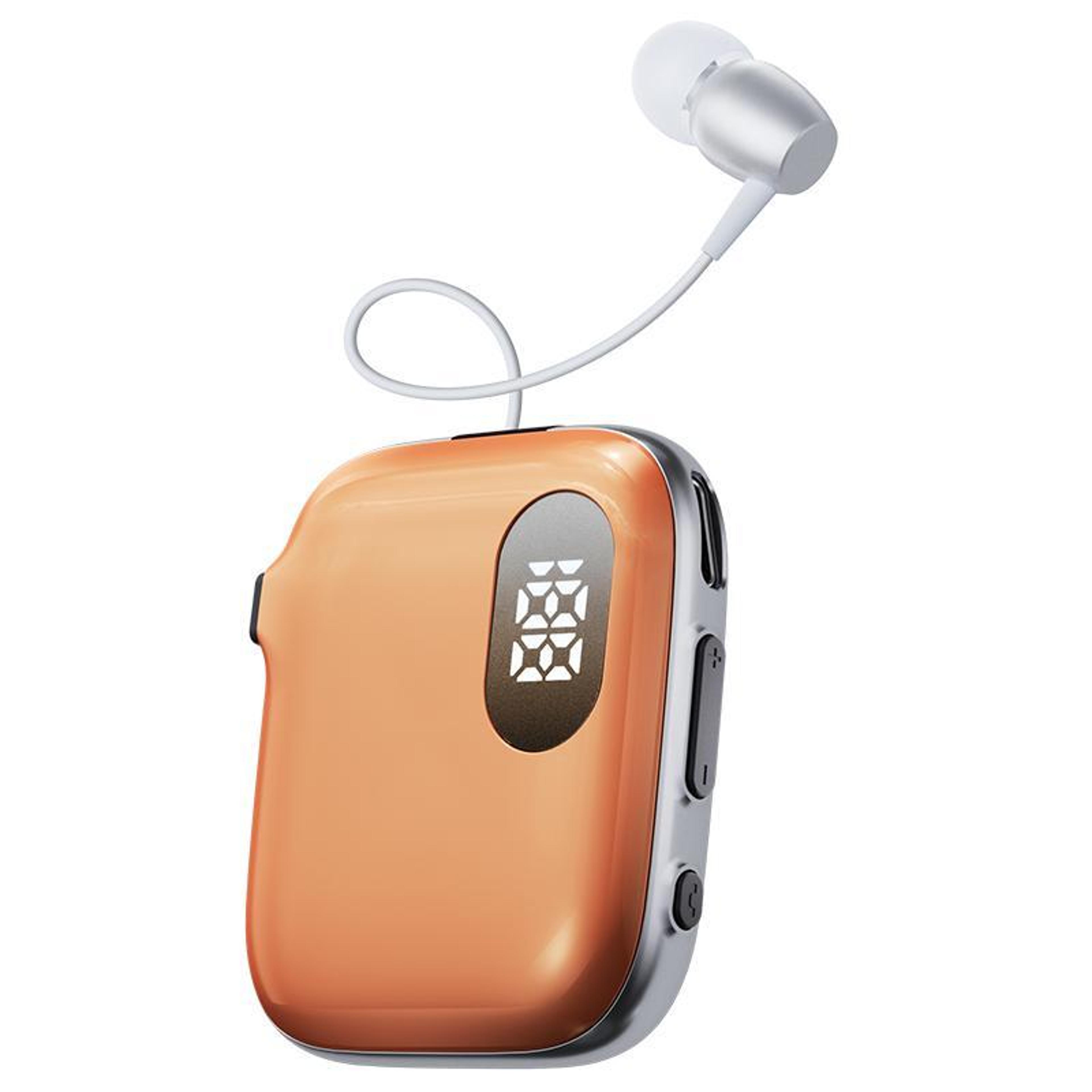 ai voice control bluetooth earphone with led display & retractable cable
