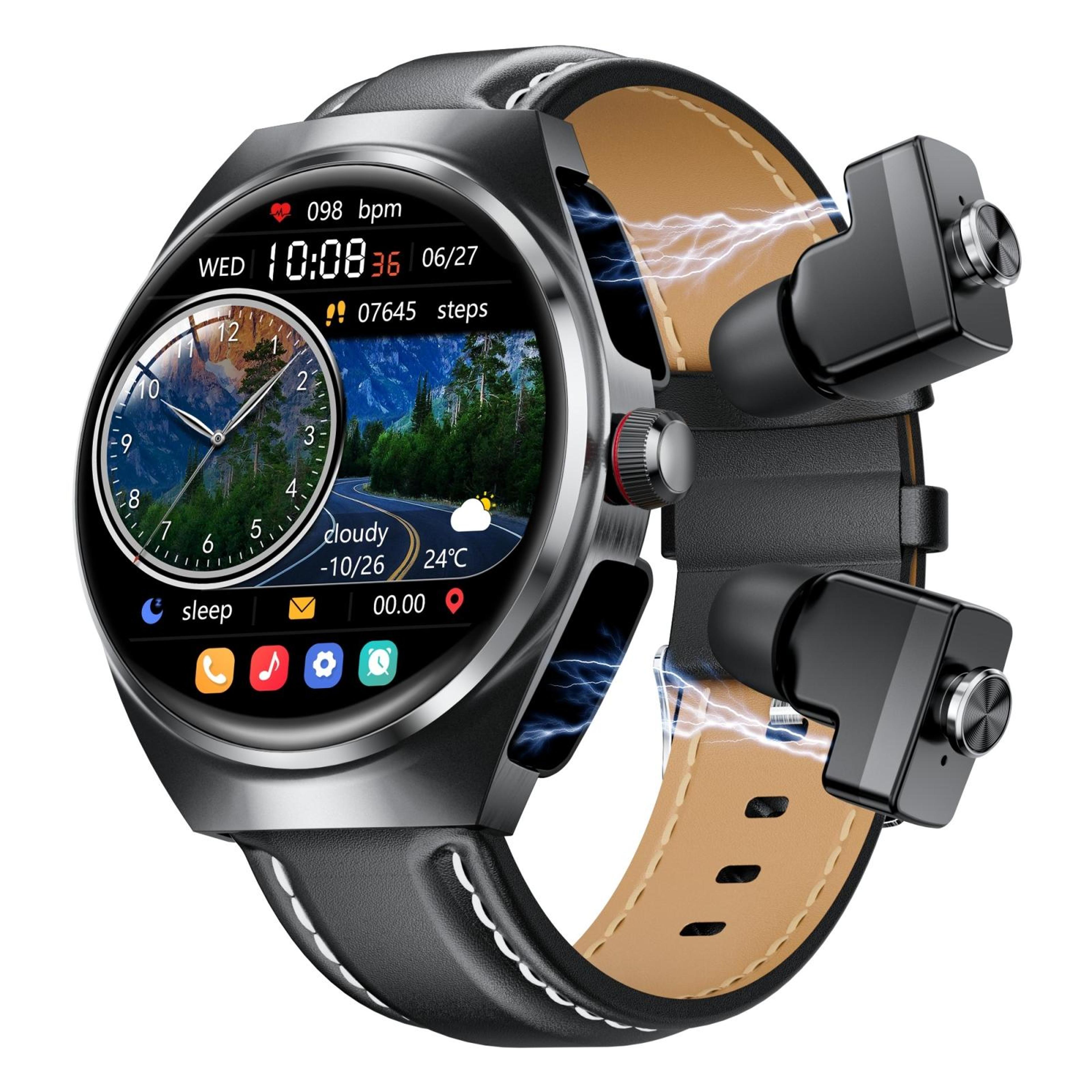 gt95 smart watch earbuds with 1.53" ips display, bluetooth calling & health tracking