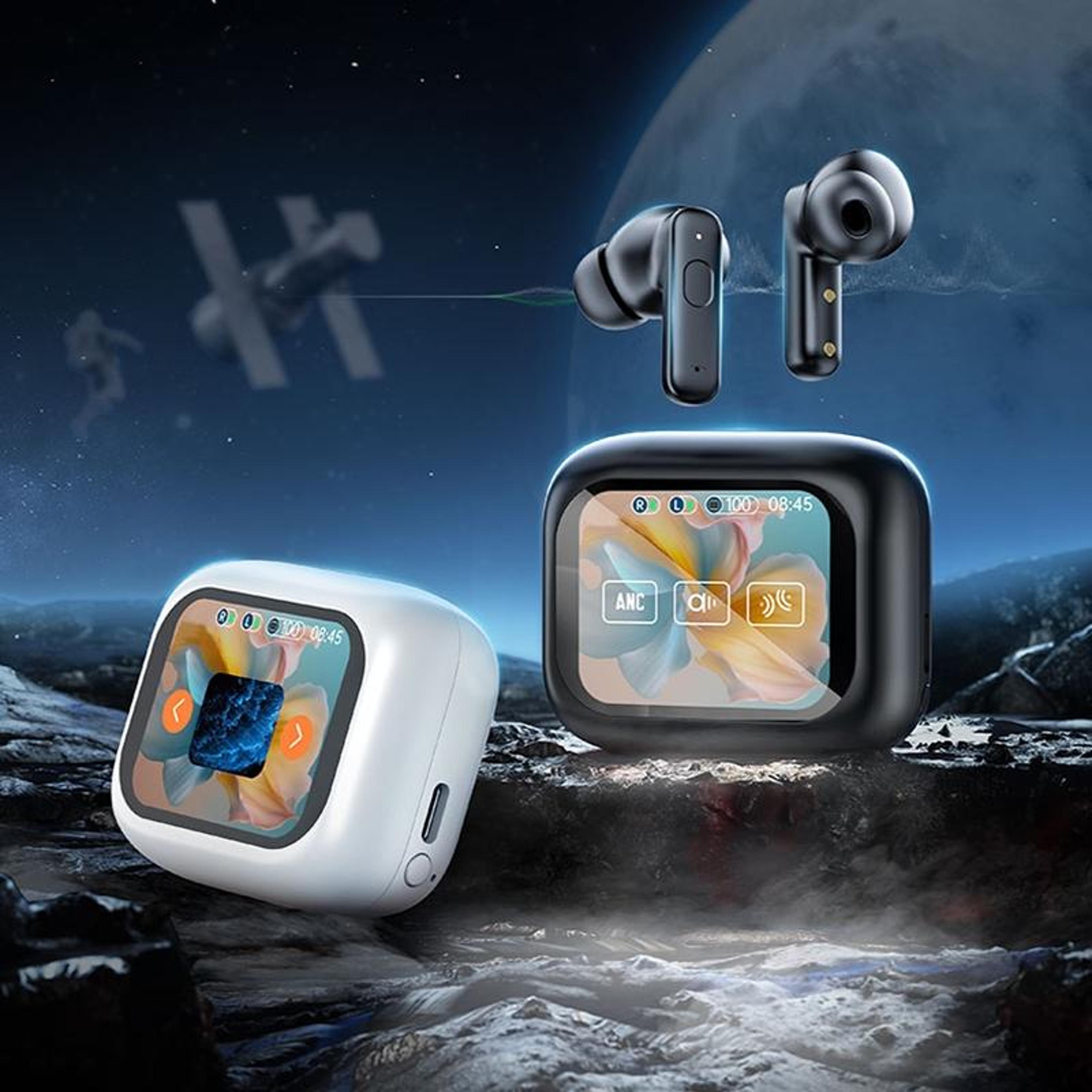 ly30 smart touch screen wireless earbuds with anc enc noise cancellation & bluetooth 5.4