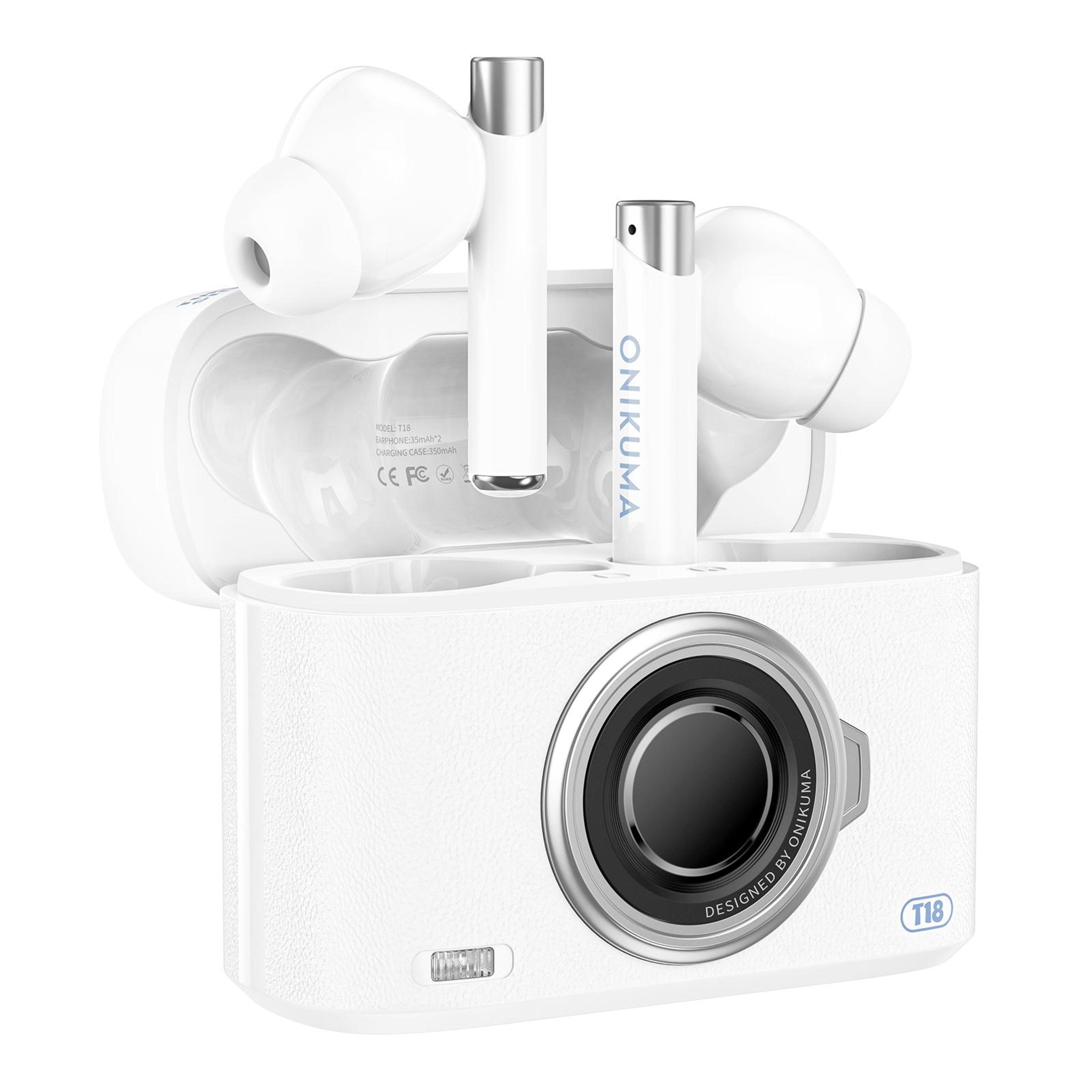 onikuma t18 bluetooth 5.3 wireless earbuds with deep bass & type c charging