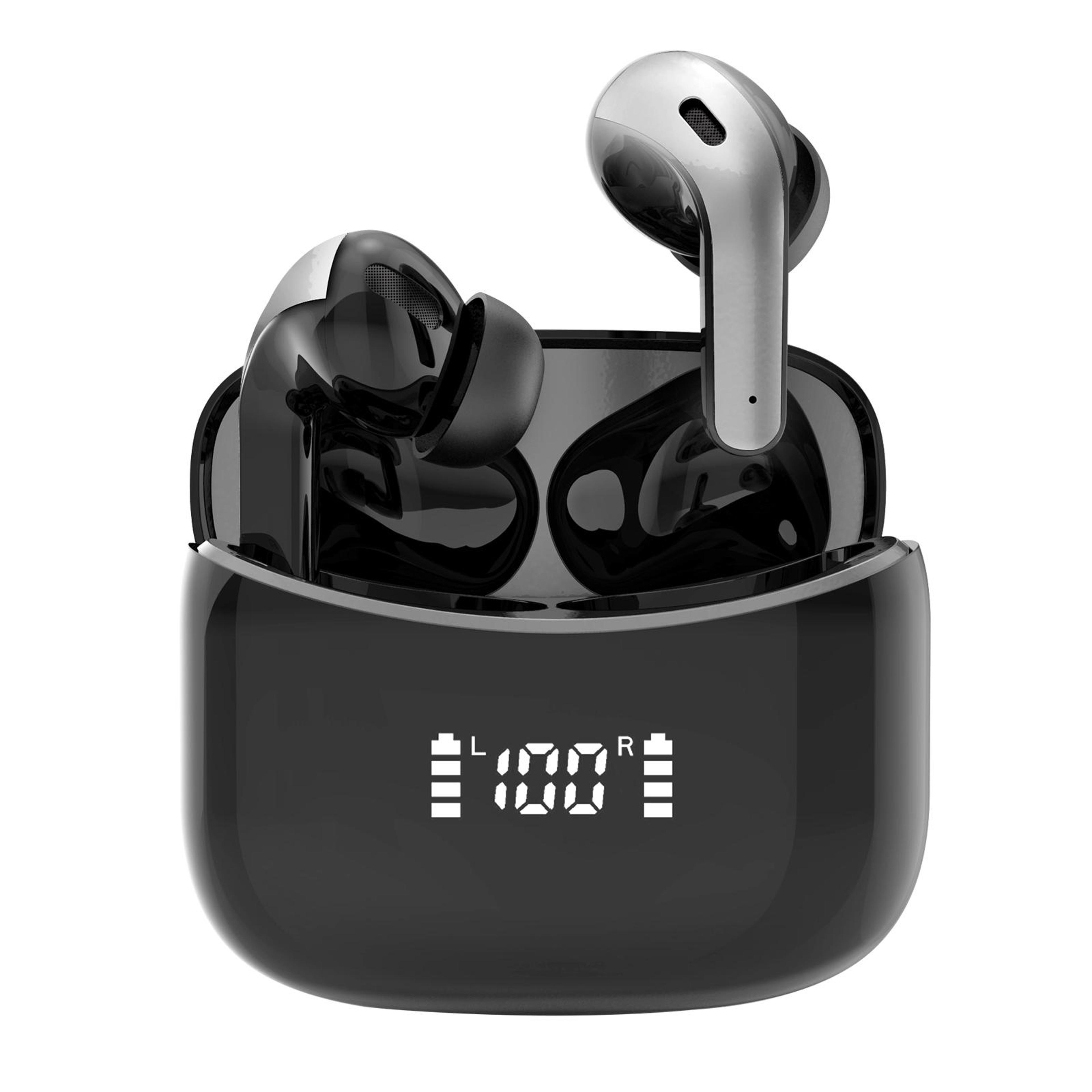 smarttouch led bluetooth earbuds with digital display & hifi stereo sound