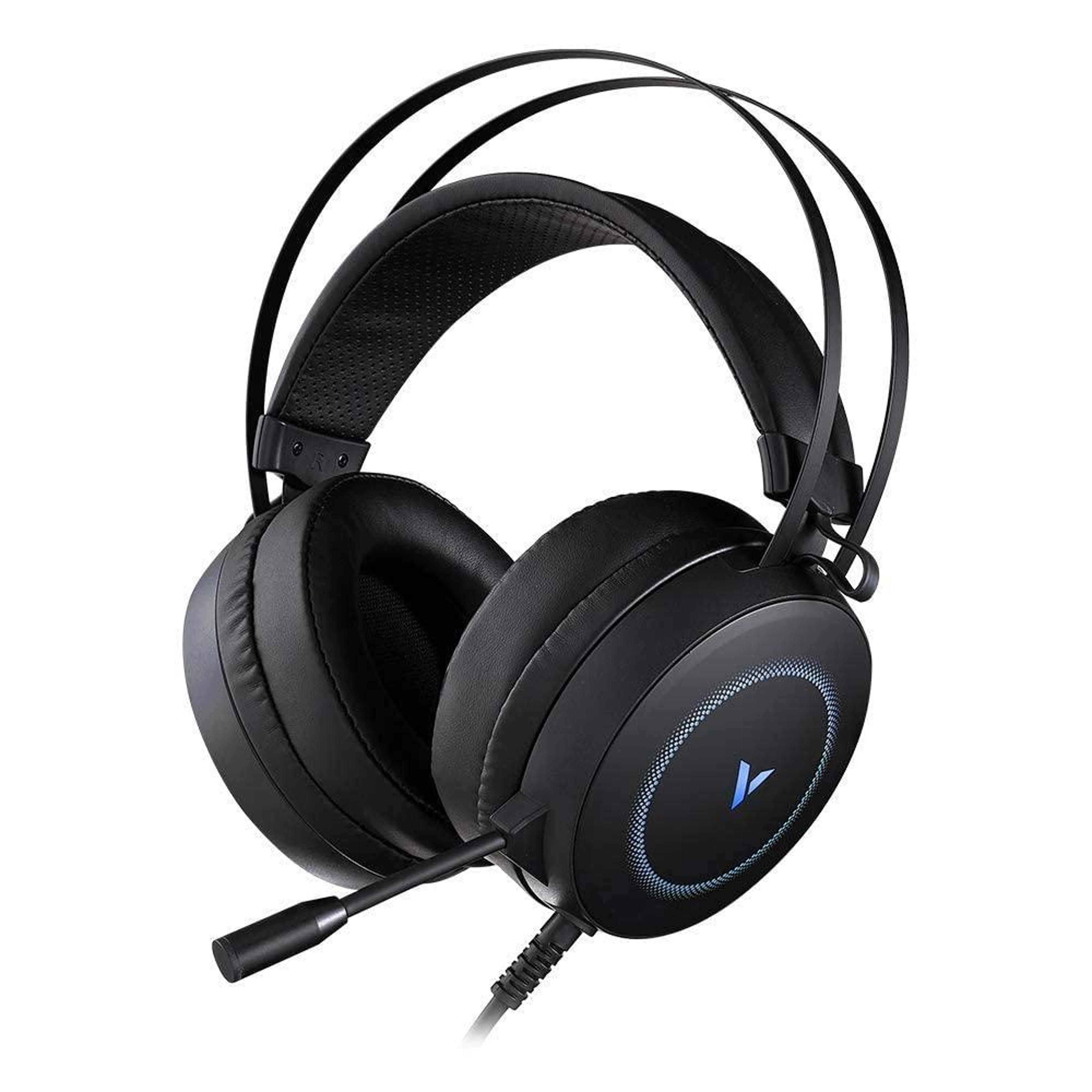 rapoo vh160 rgb gaming headset with virtual 7.1 surround sound & noise cancelling mic