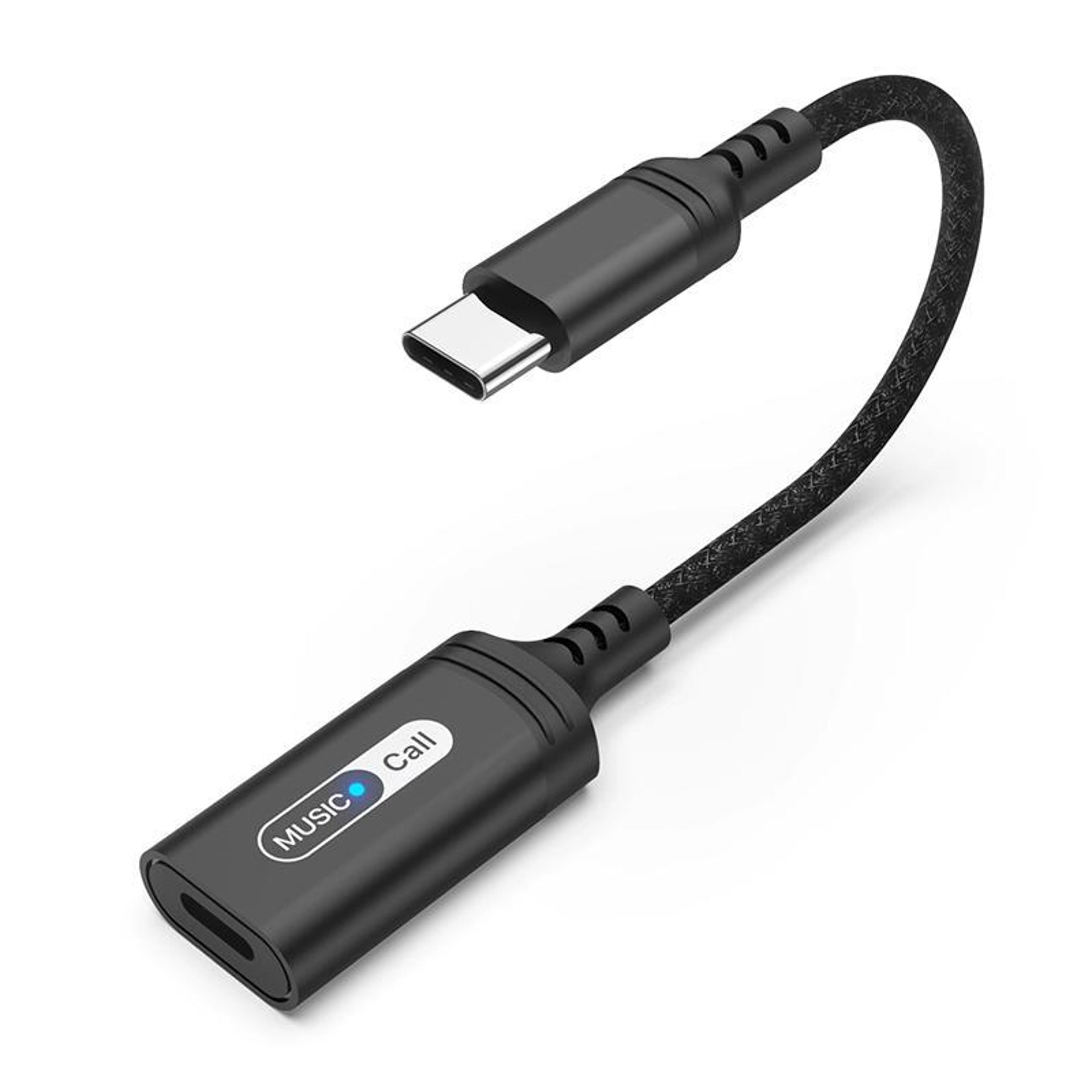 mh 306 usb c to lightning audio adapter with braided cable & smart indicator light