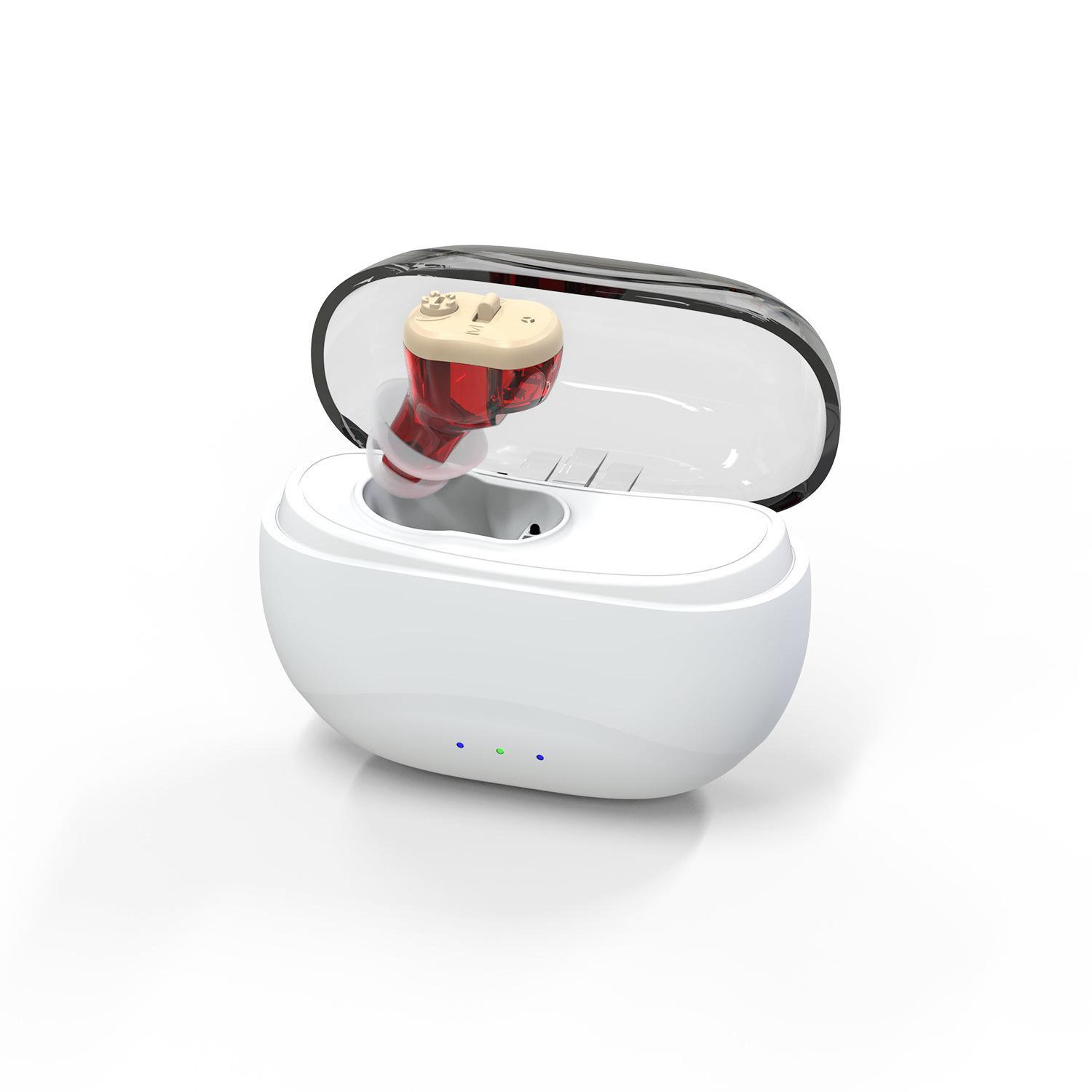 cleartone pro invisible hearing aid with smart noise reduction & magnetic charging case