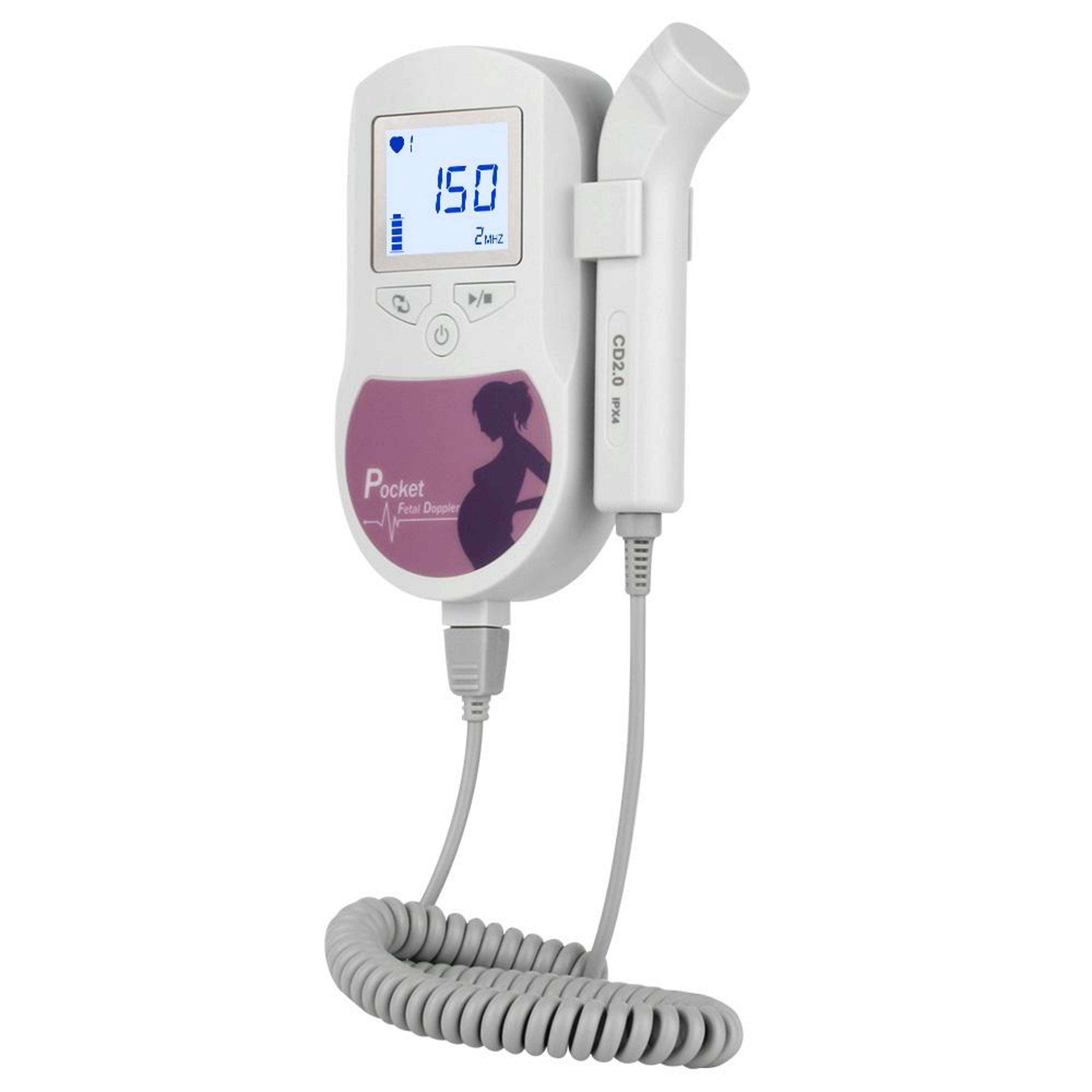 baby sound c fetal doppler heartbeat monitor for pregnancy with lcd display & headphone support