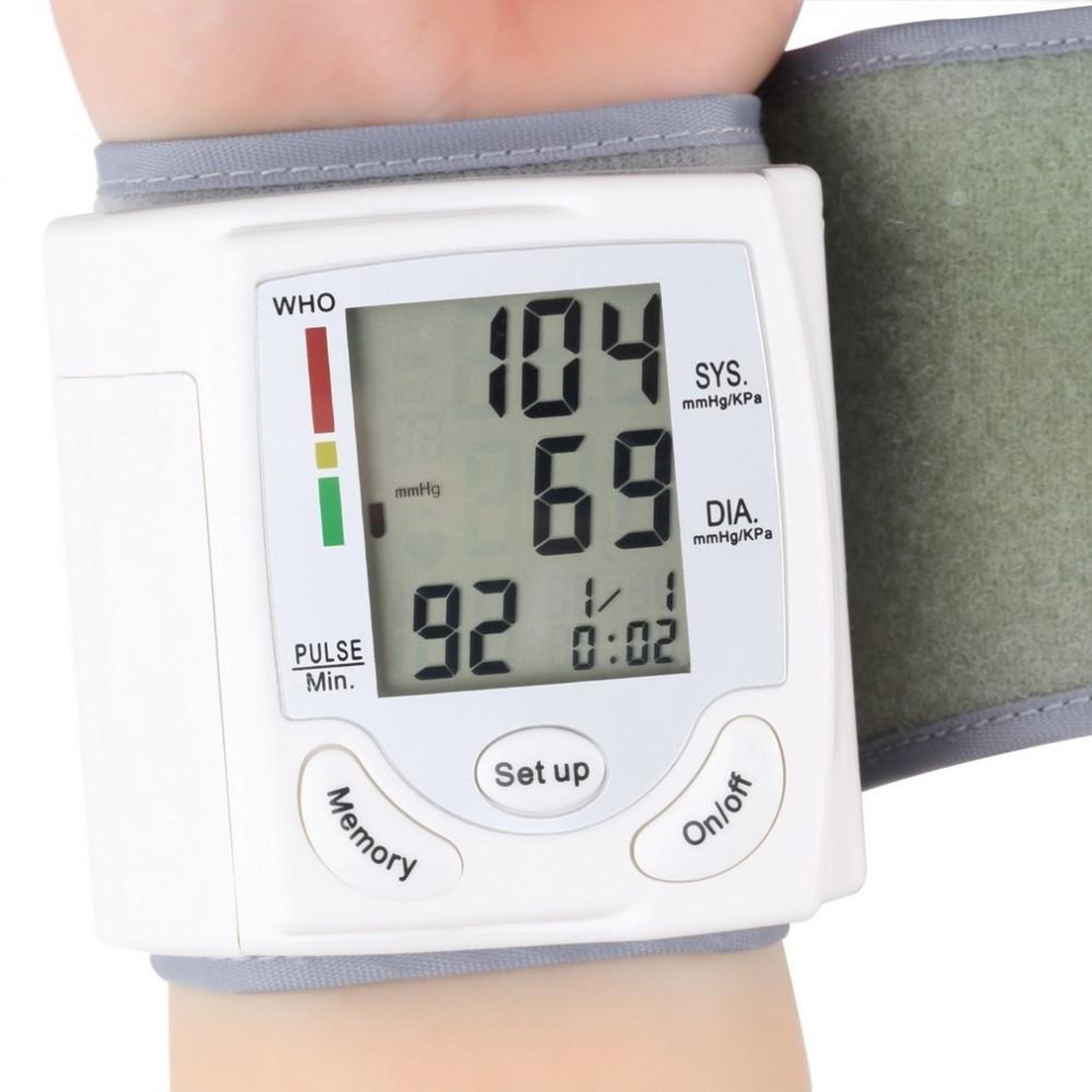 ck 101s automatic wrist blood pressure monitor with lcd display & irregular heartbeat detection