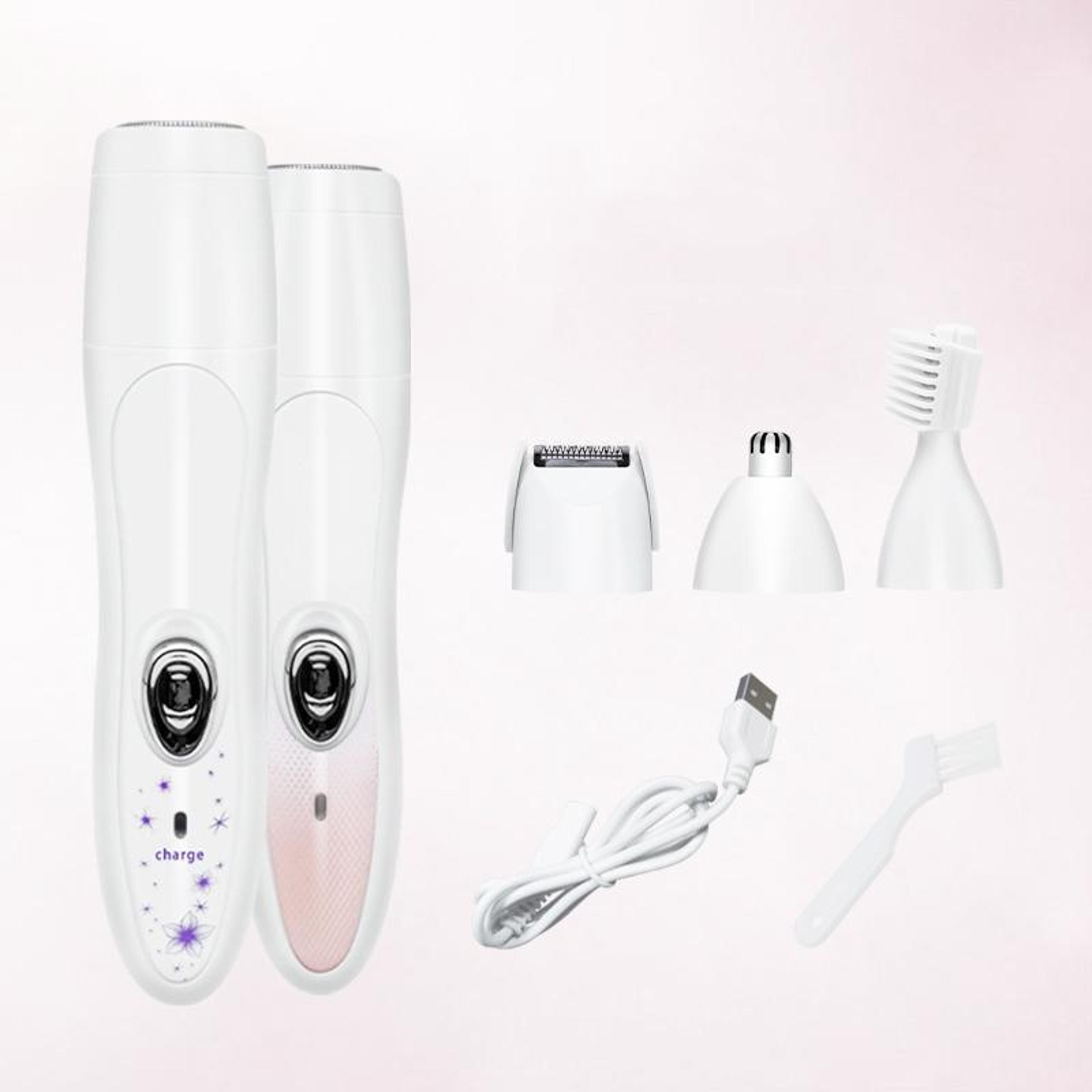 4 in 1 waterproof womens epilator & electric shaver with precision trimmer and usb charging