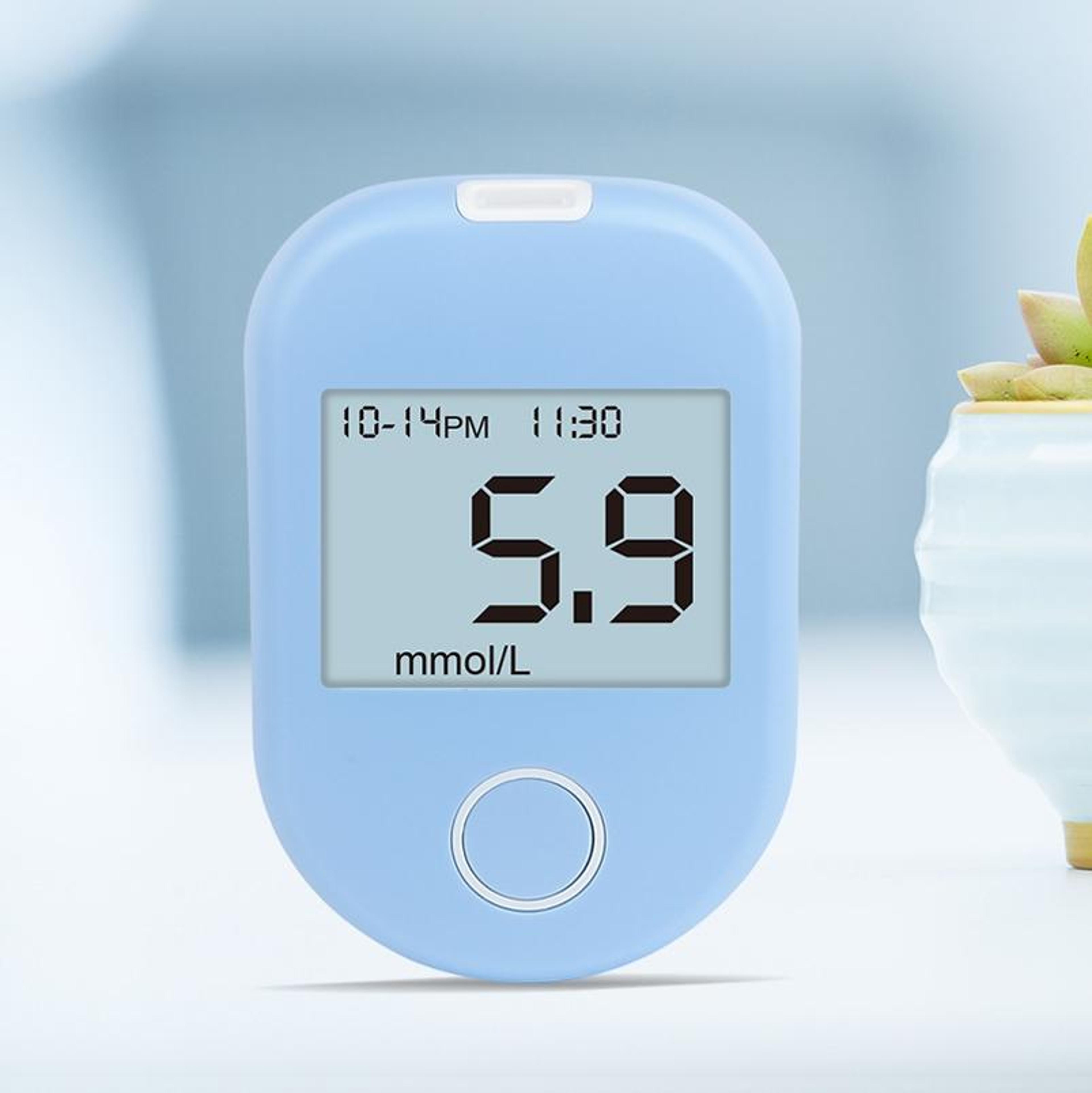 smartcheck lcd blood glucose monitor kit with 50 test strips & adjustable lancet pen