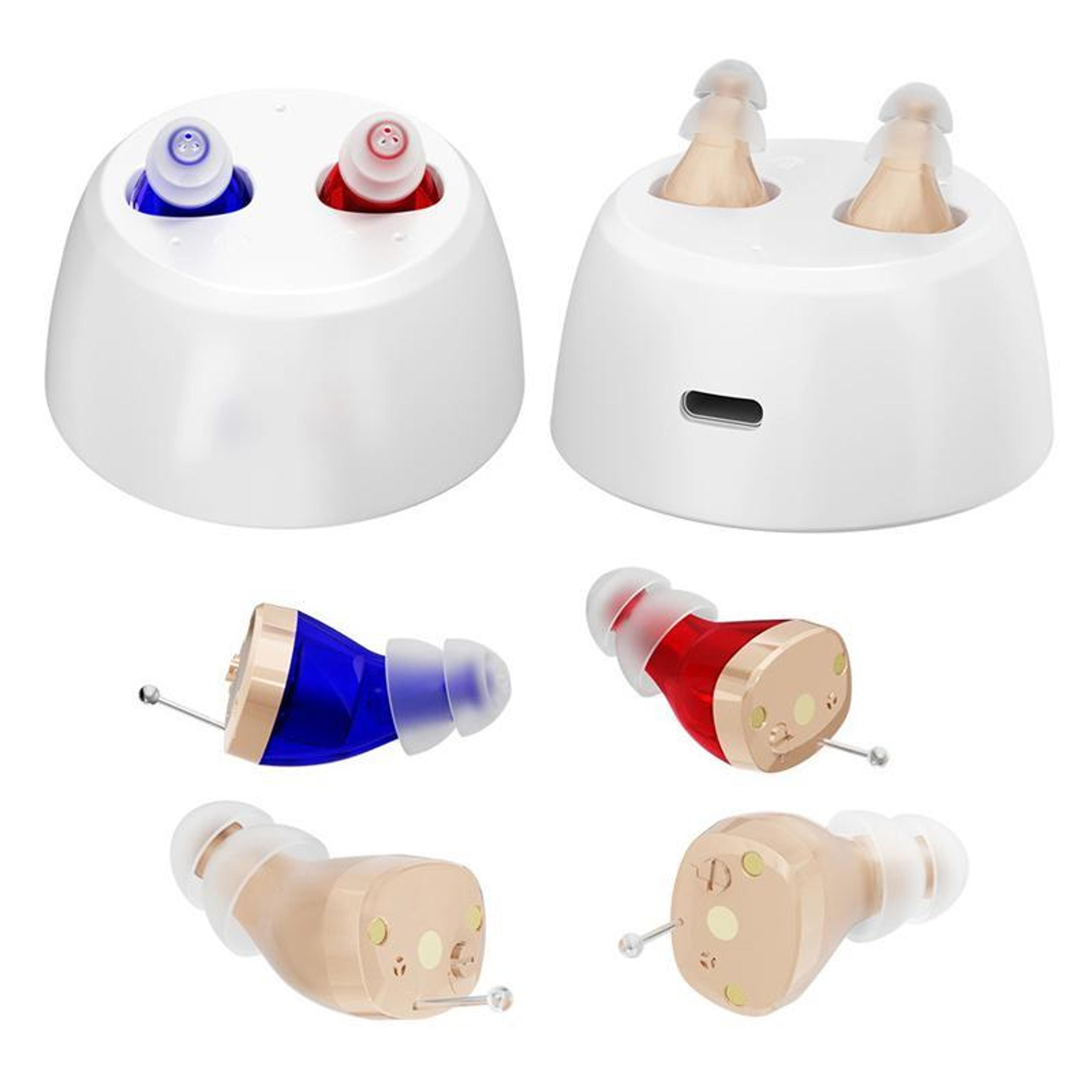 rechargeable invisible cic hearing aid with noise reduction & 30 hour battery life