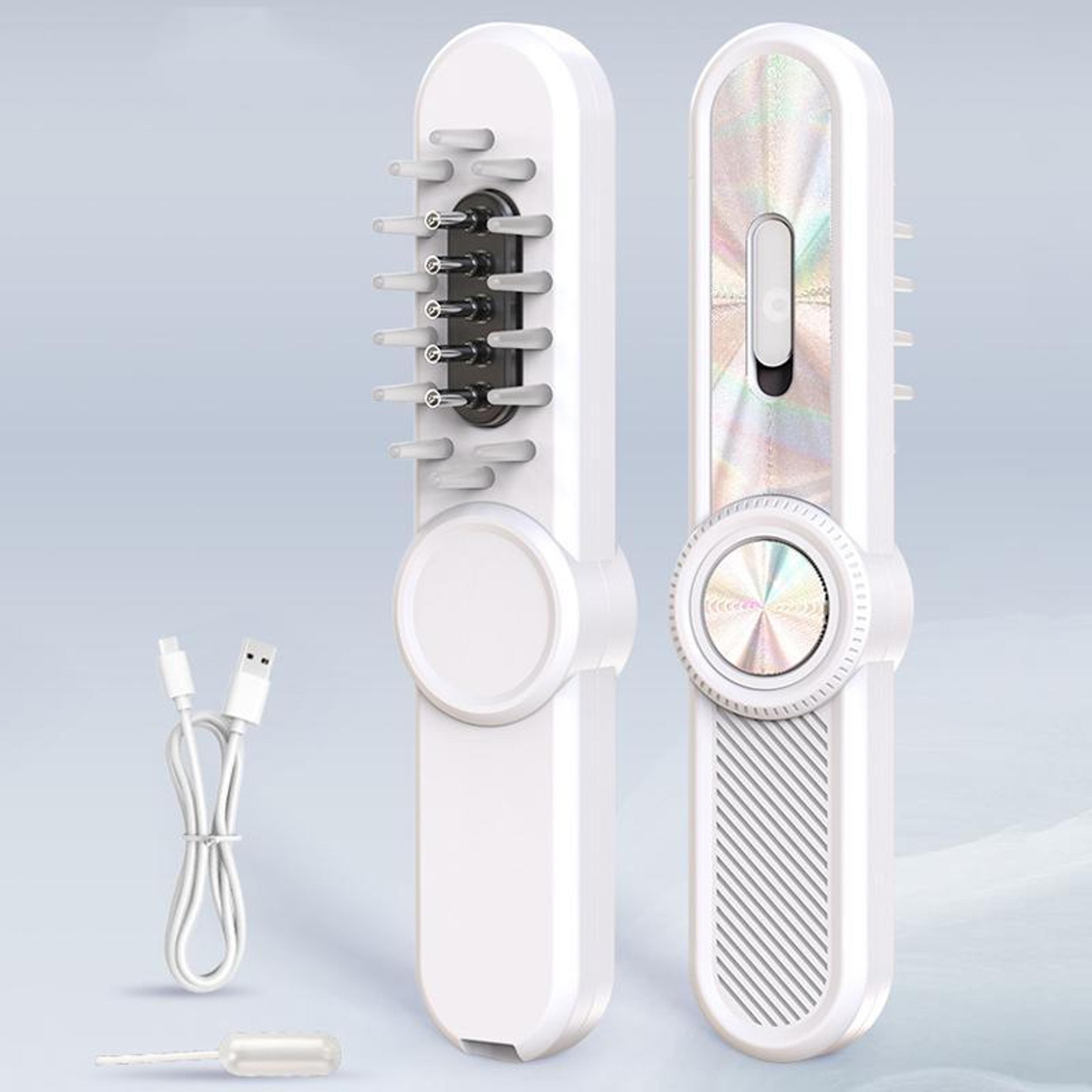 laser hair growth scalp massager comb with red blue light therapy & oil applicator roller