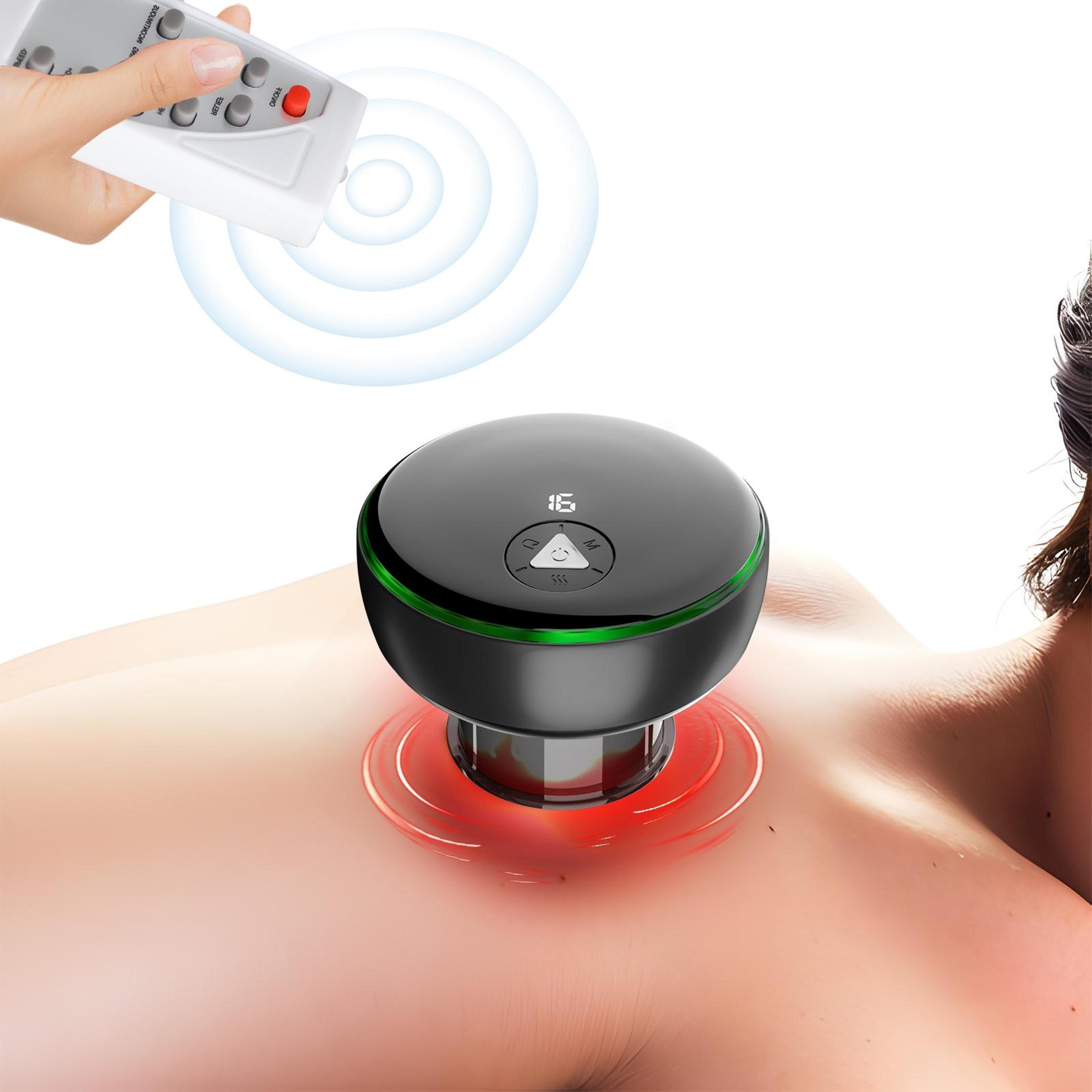 smart heated electric cupping massager with remote control & deep tissue heat therapy
