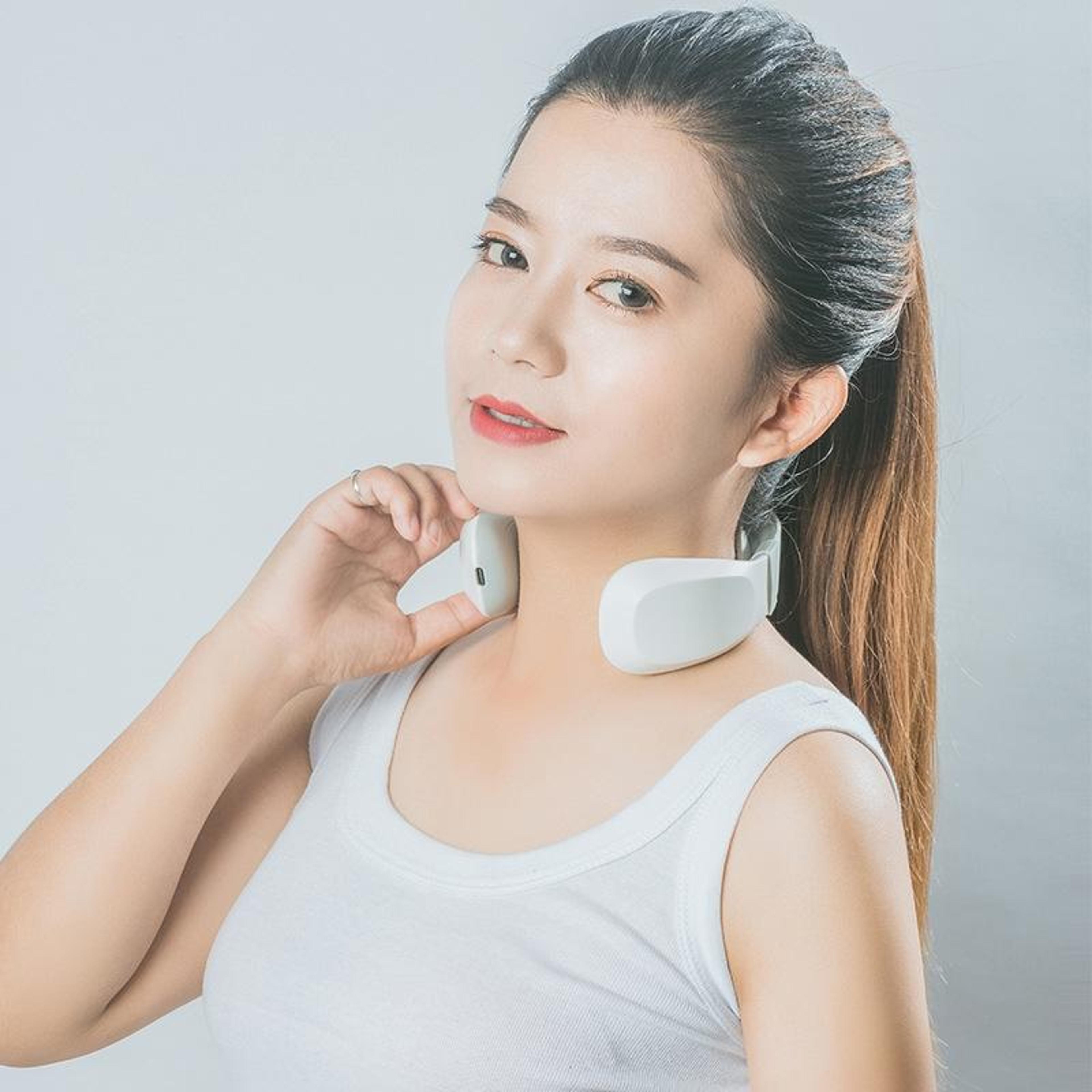 smart ems neck massager with heat therapy and pulse relief for cervical pain