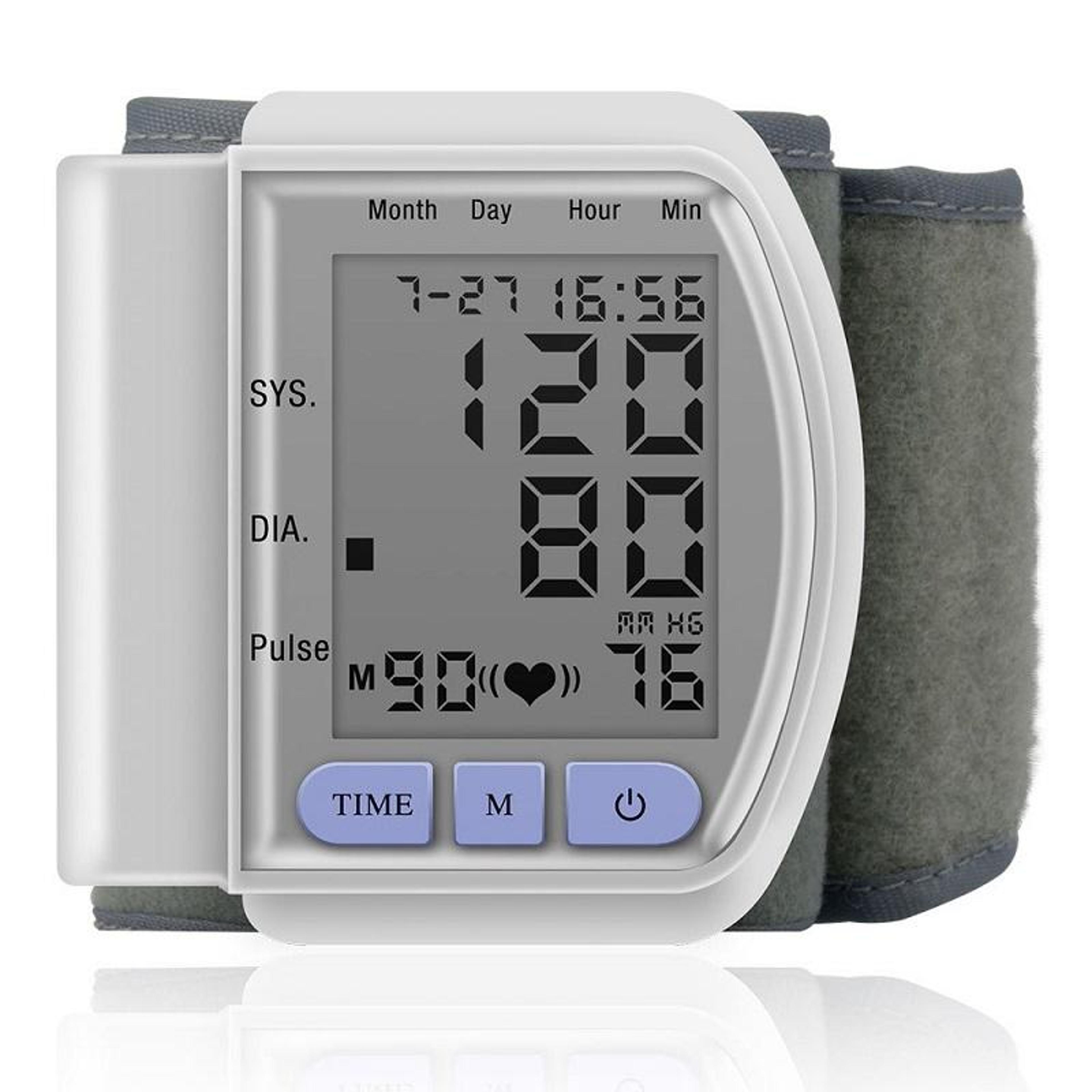 ck 102s digital wrist blood pressure monitor with heart rate tracking and large lcd display
