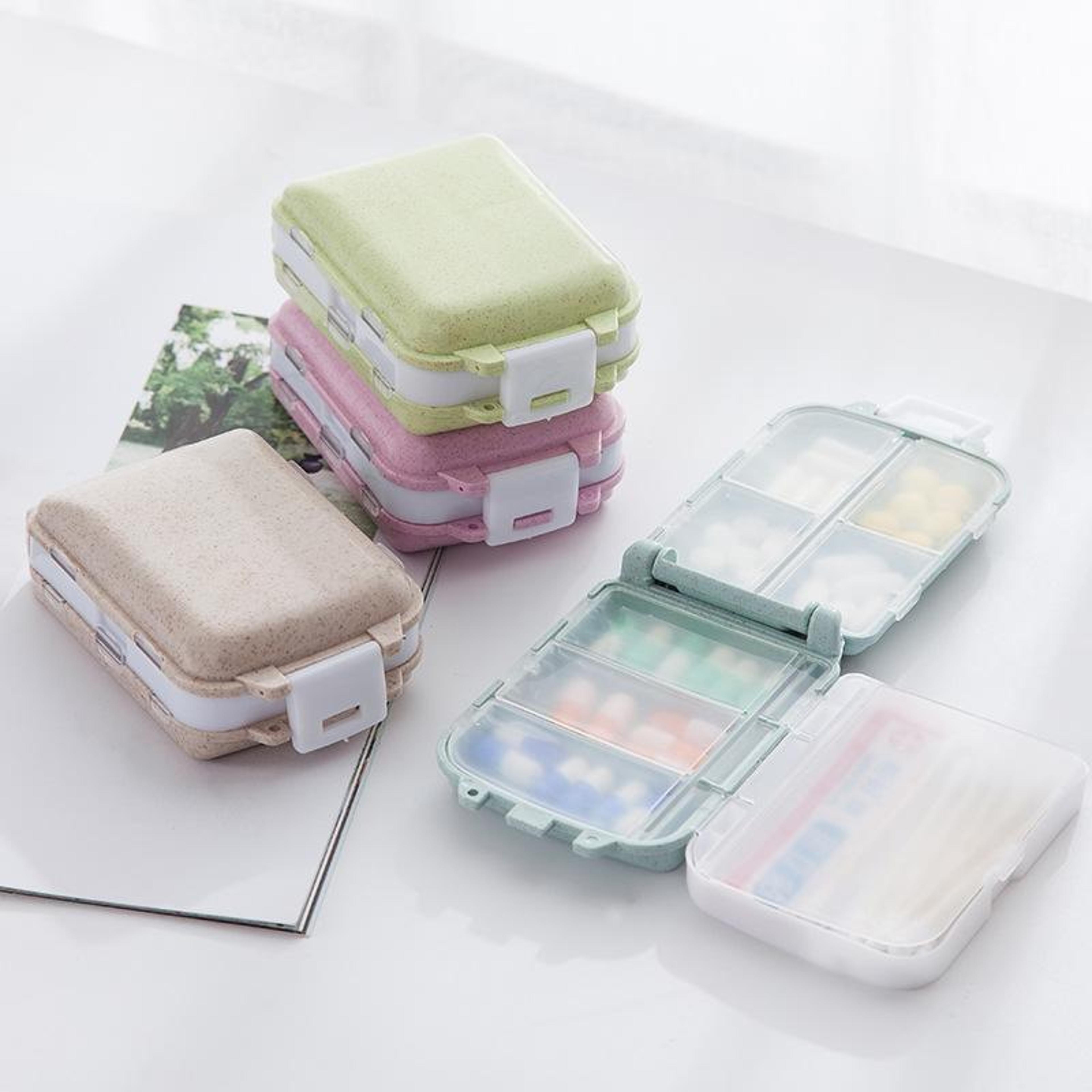 ecoseal portable pill organizer wheat straw travel pill box with moisture proof compartments