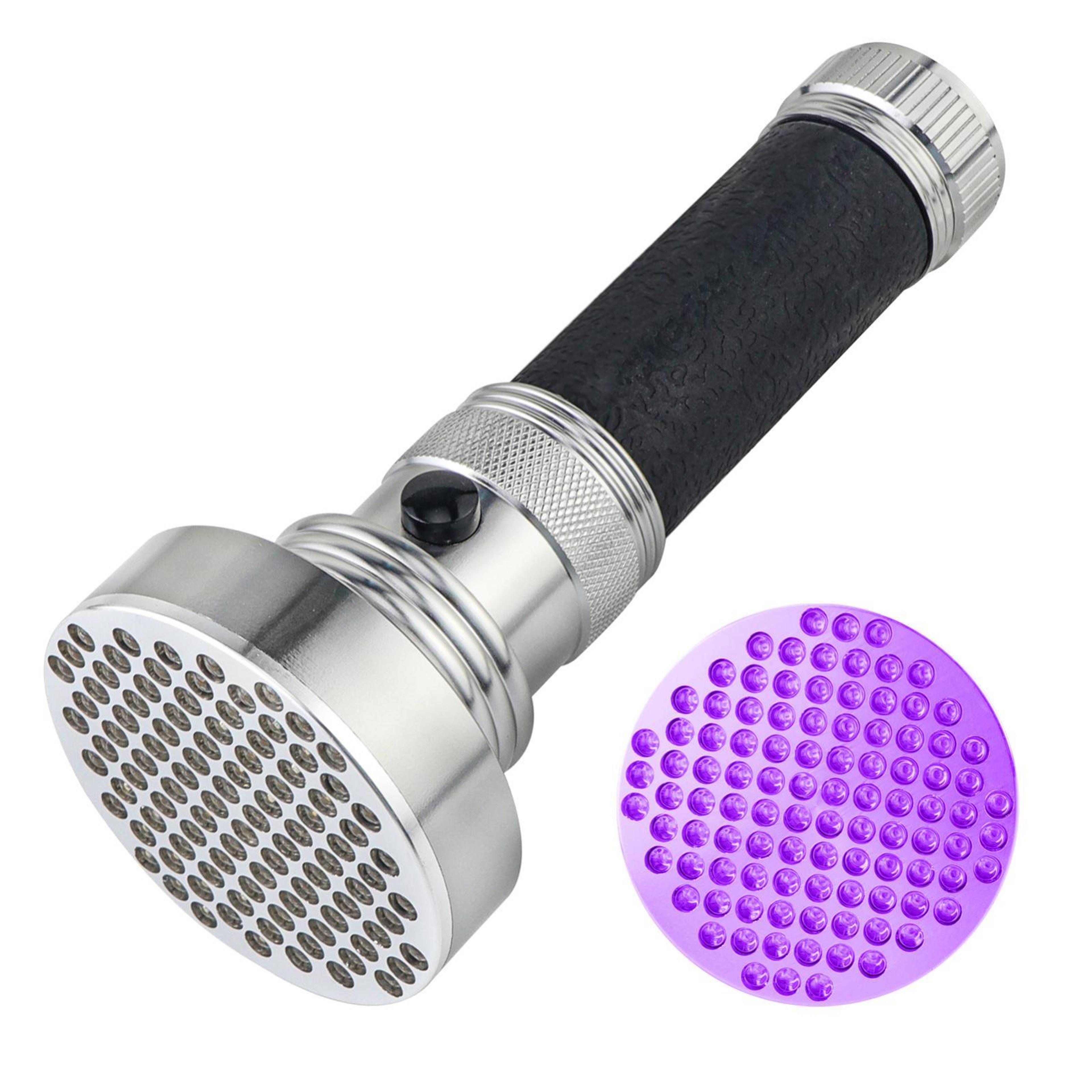 100 led uv flashlight banknote detector for currency verification, pet stain & scorpion detection