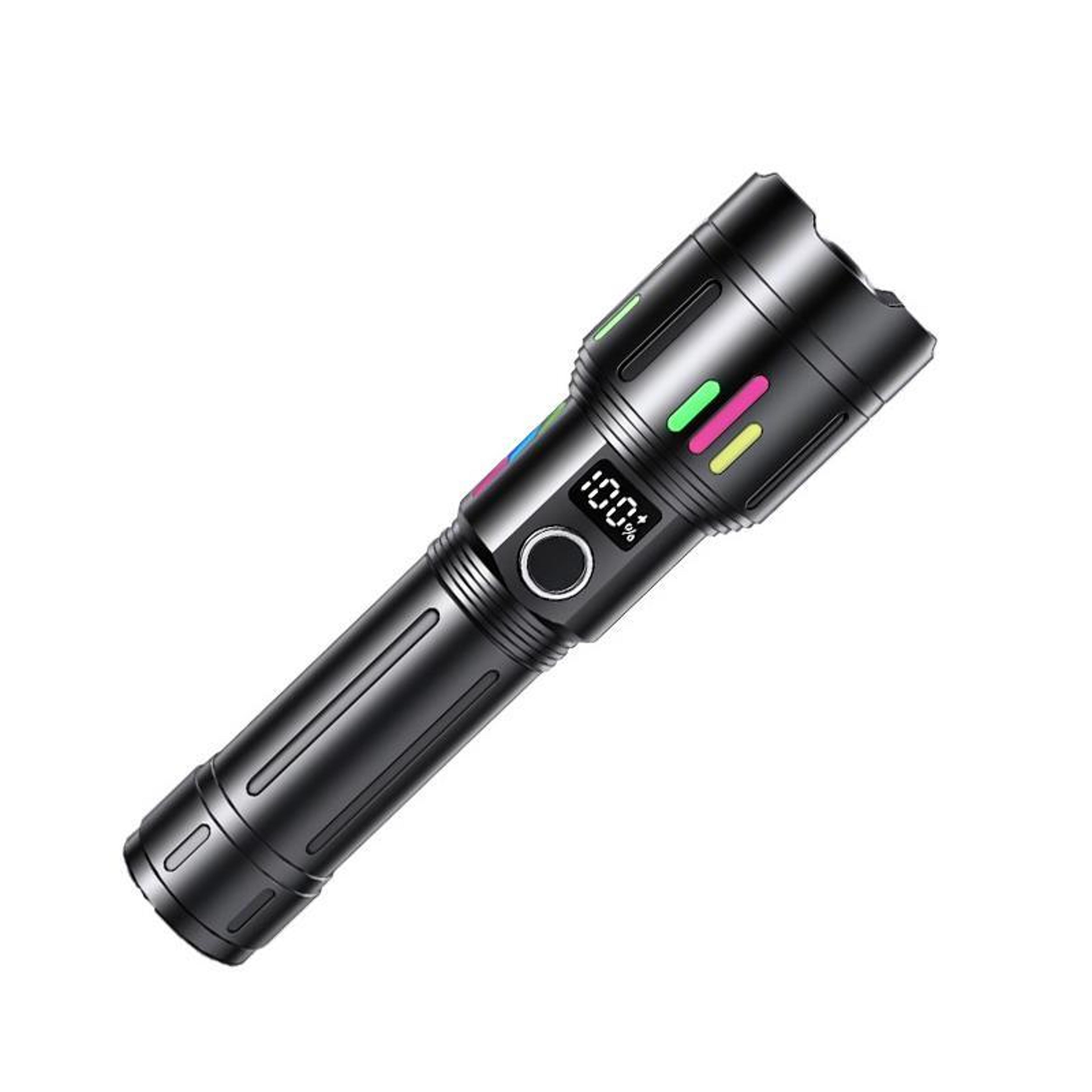 lumastrike pro rechargeable zoomable flashlight with power bank & long range led beam