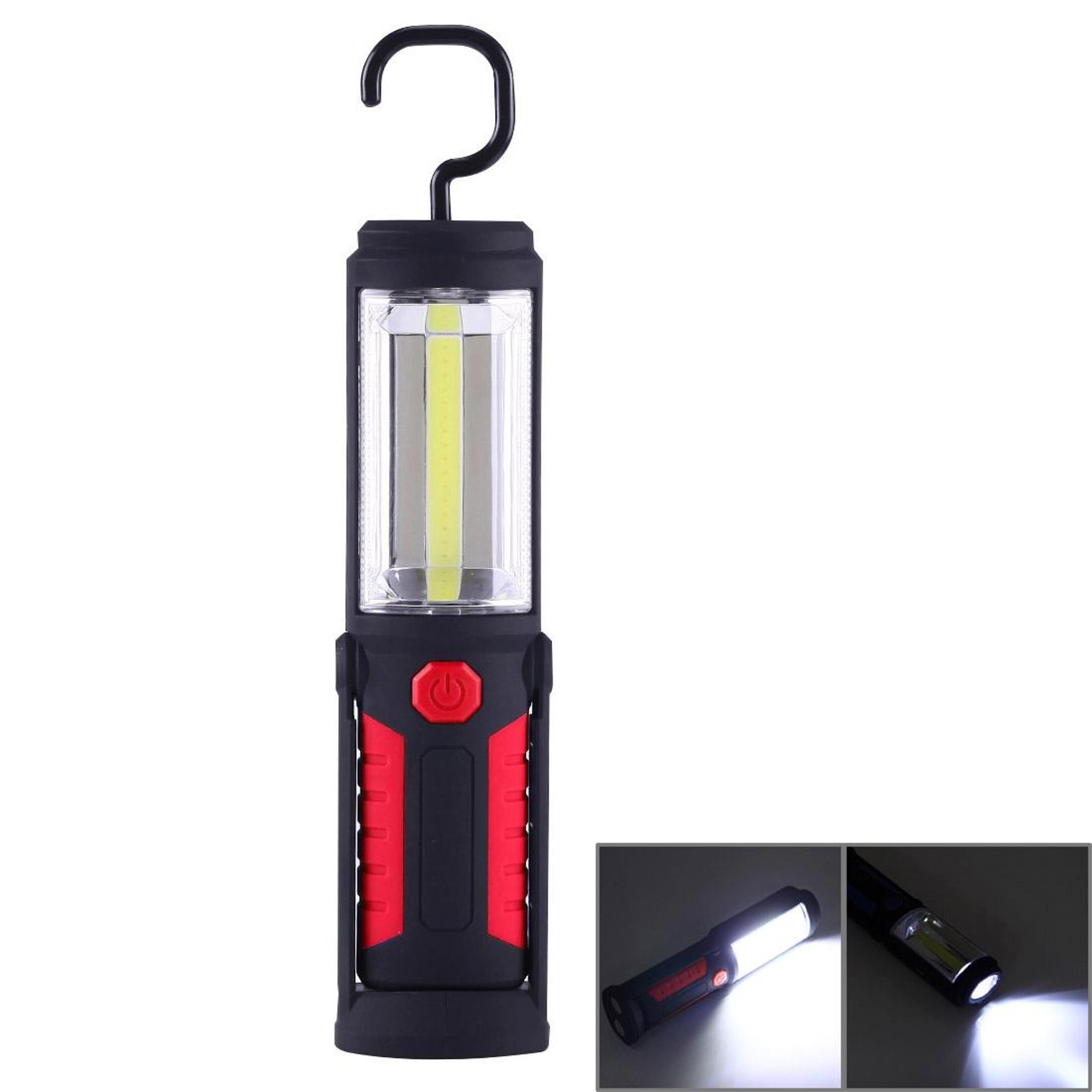 rechargeable magnetic led work light with cob torch and swivel hook