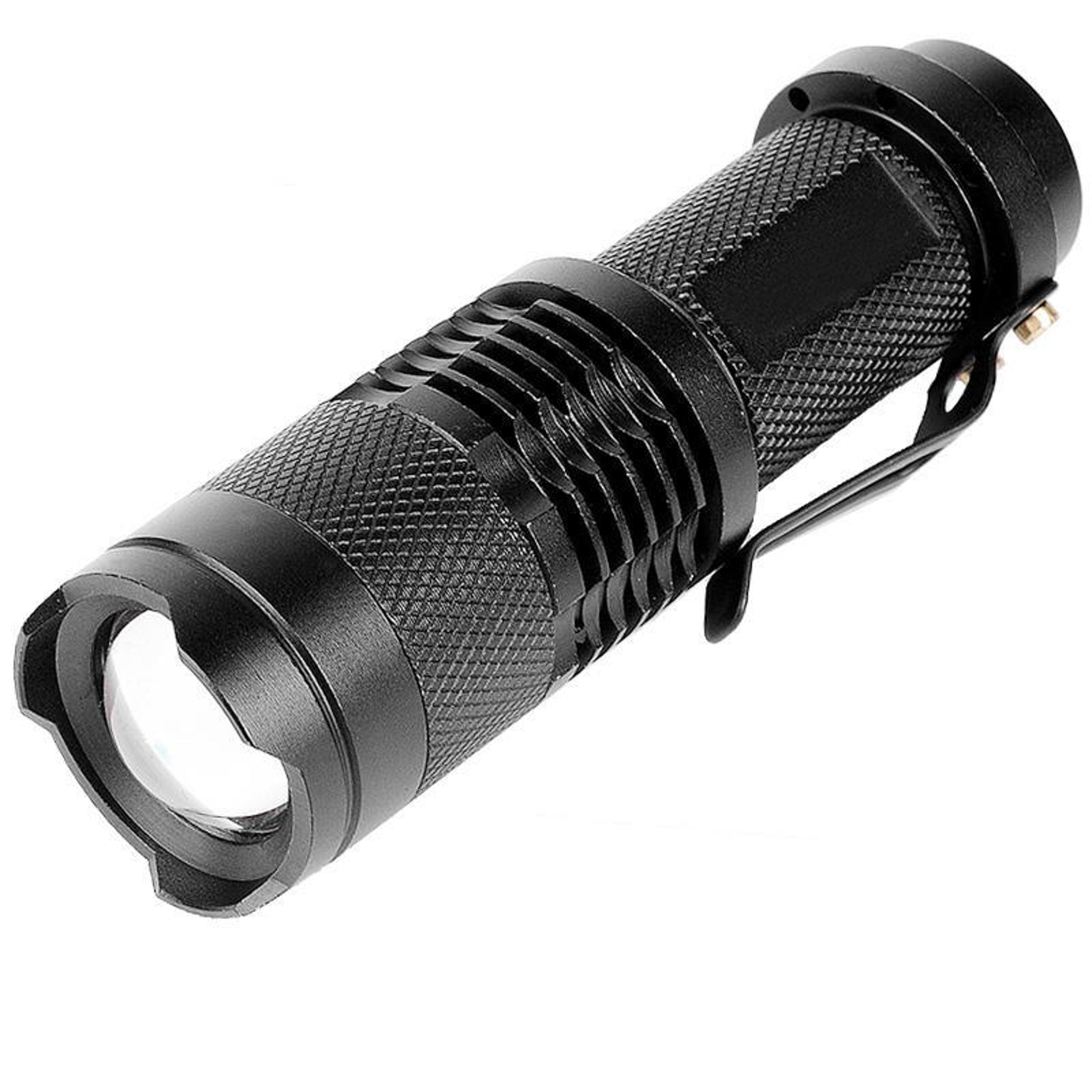 sk68 zoomable led flashlight 180lm compact tactical flashlight with clip