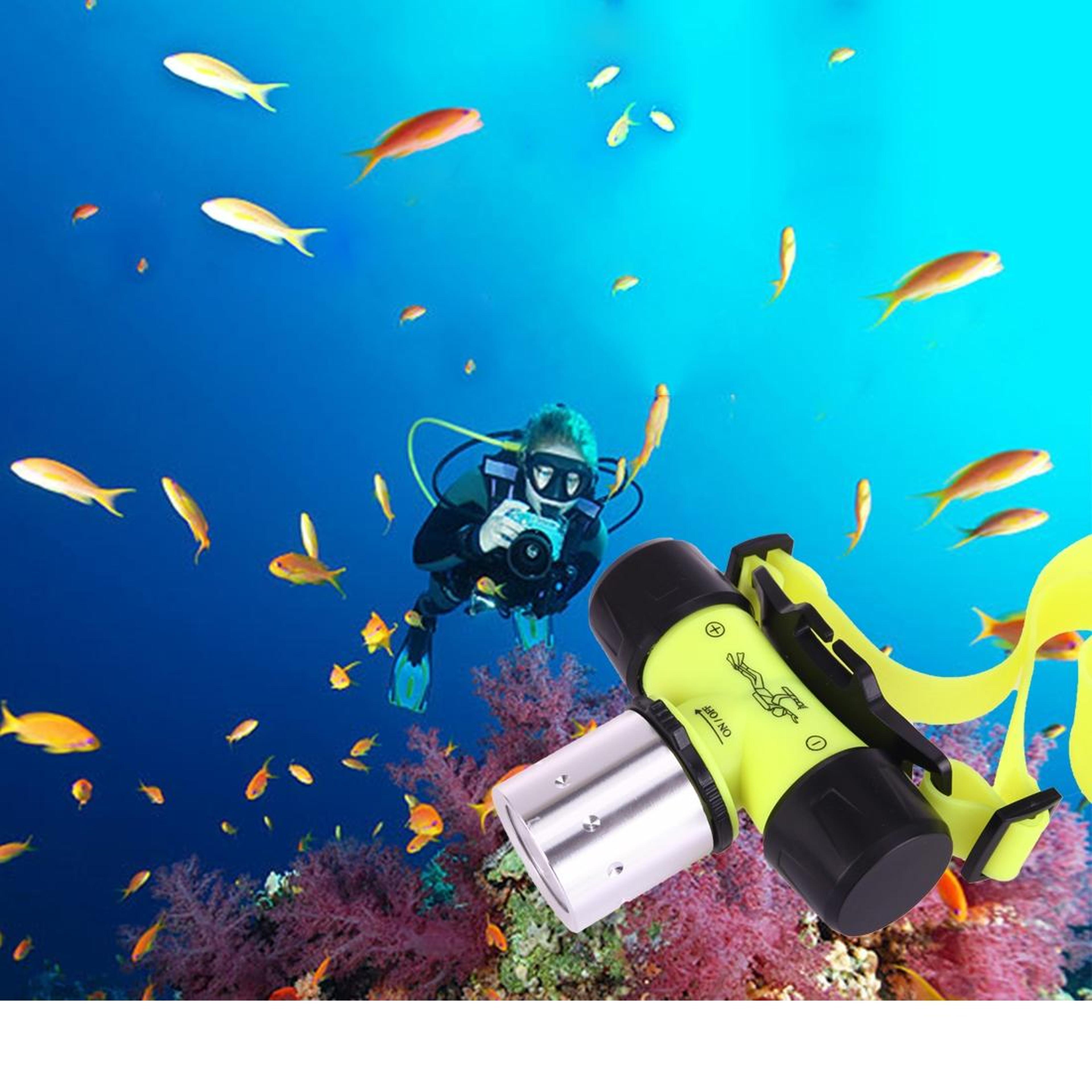 aquabeam 800lm waterproof diving flashlight for 50m underwater exploration