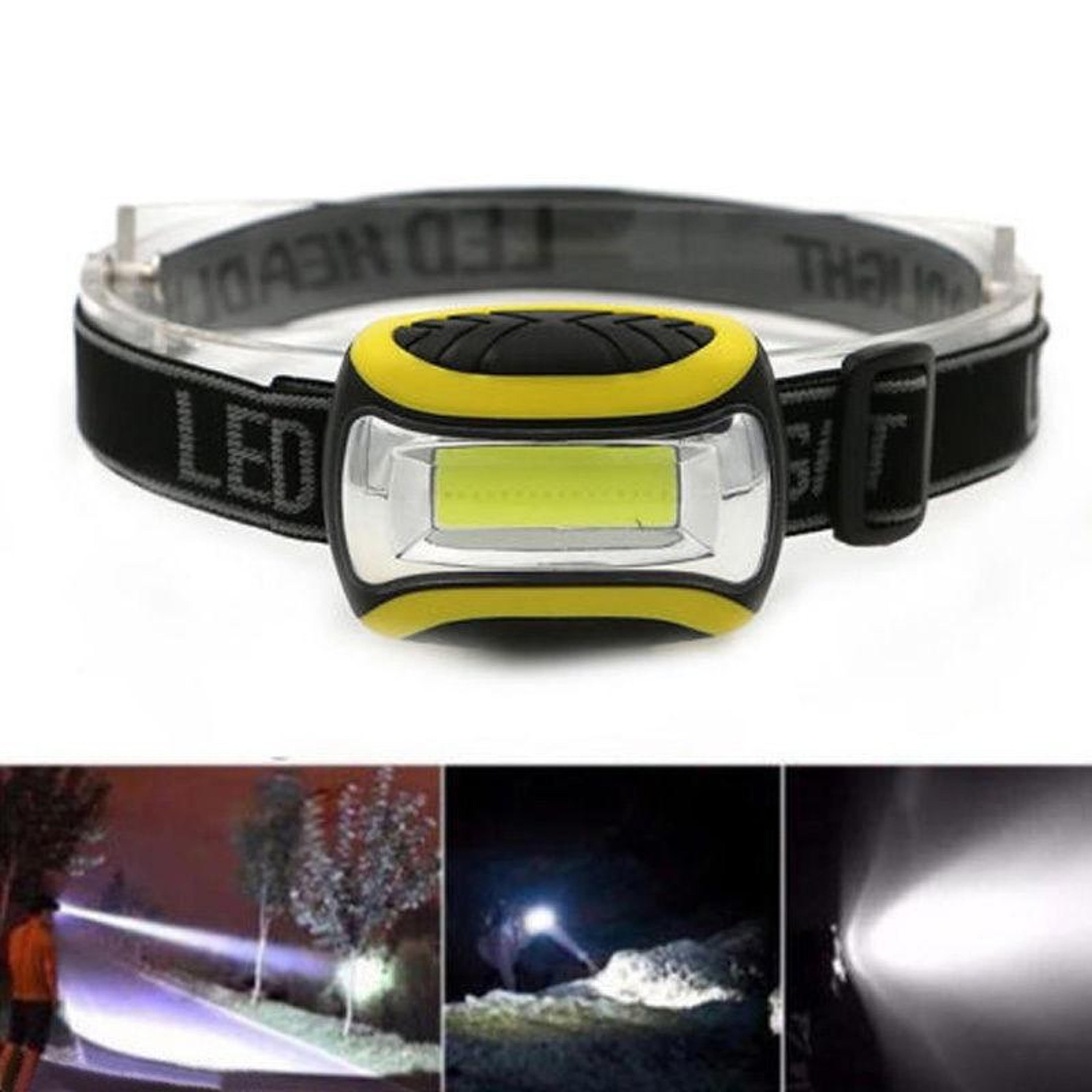 lumitrail cob led headlamp 3 mode waterproof head torch for camping, fishing & cycling