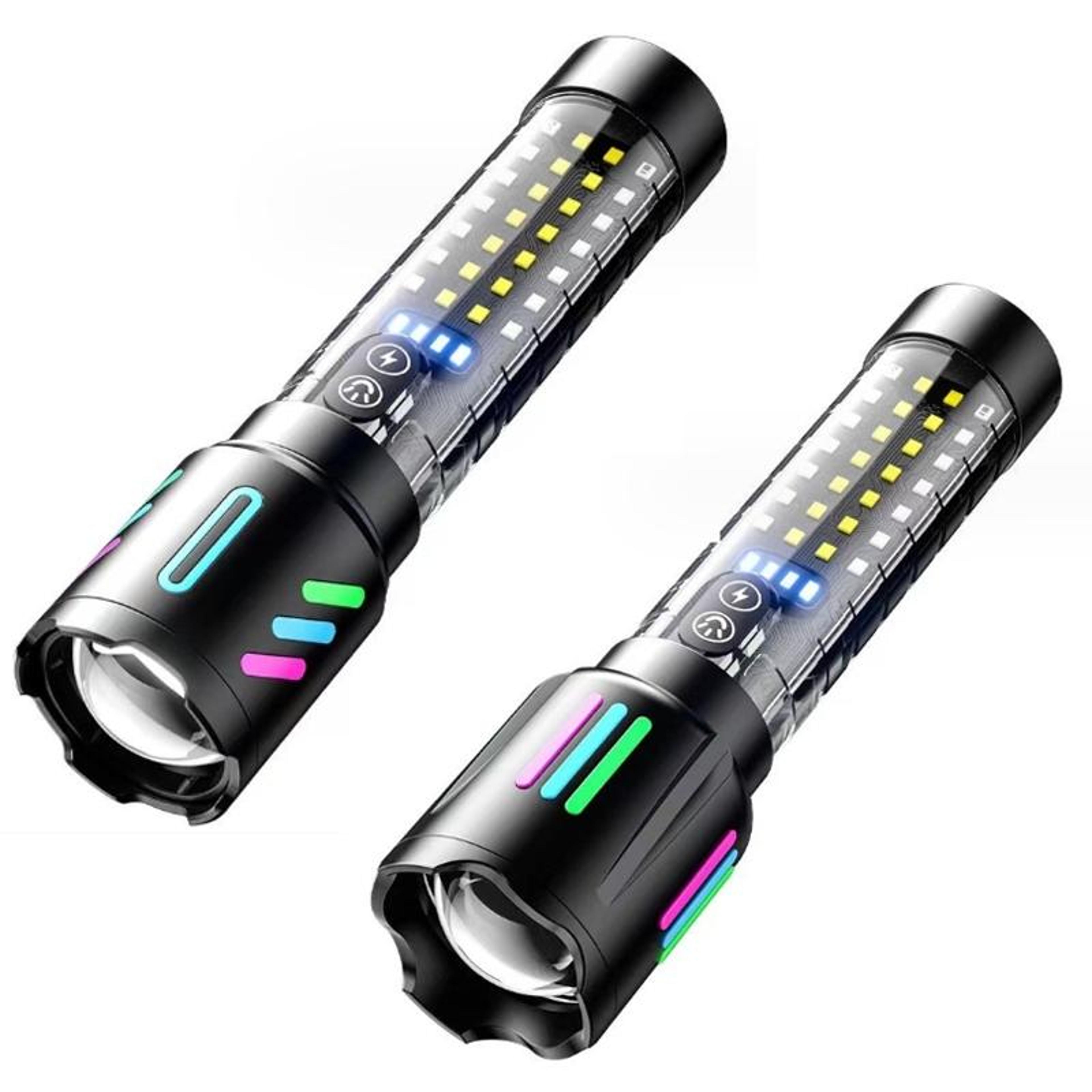 lumaguard usb c rechargeable zoom tactical flashlight with long range led beam