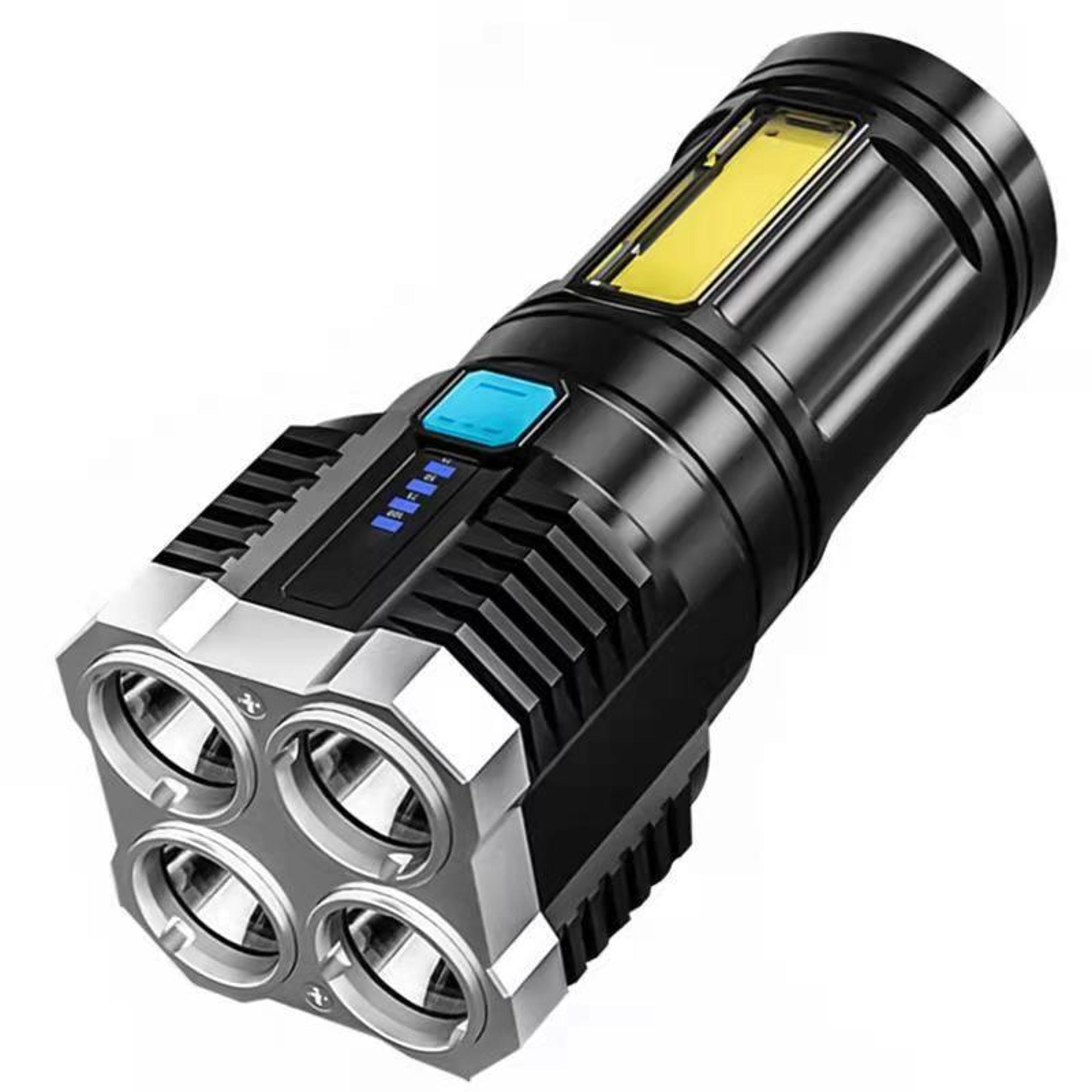 s03 usb rechargeable flashlight with cob work light and 200m long range beam