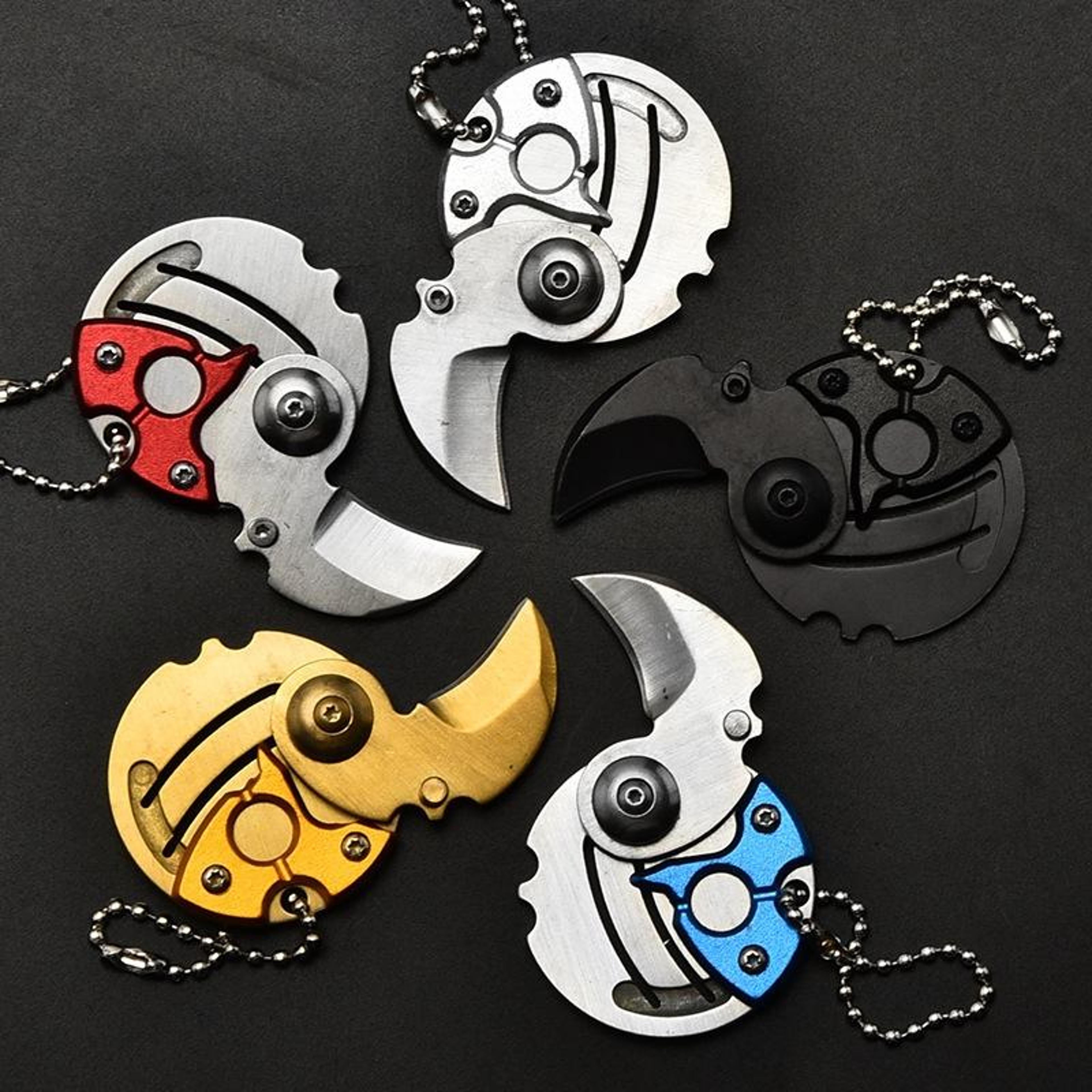 mini folding keychain pocket knife compact edc utility tool for outdoor adventures