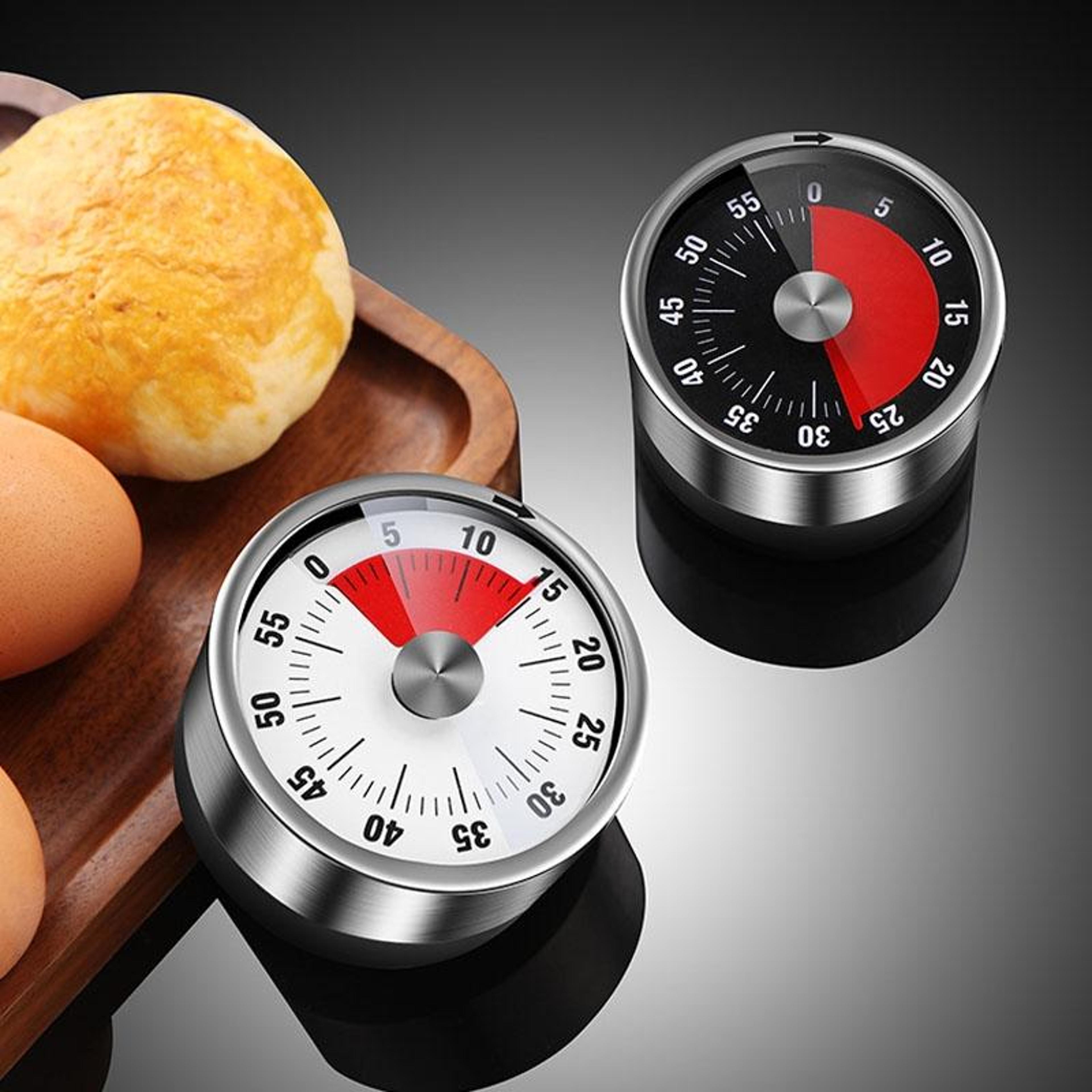premium stainless steel mechanical kitchen timer with magnetic base
