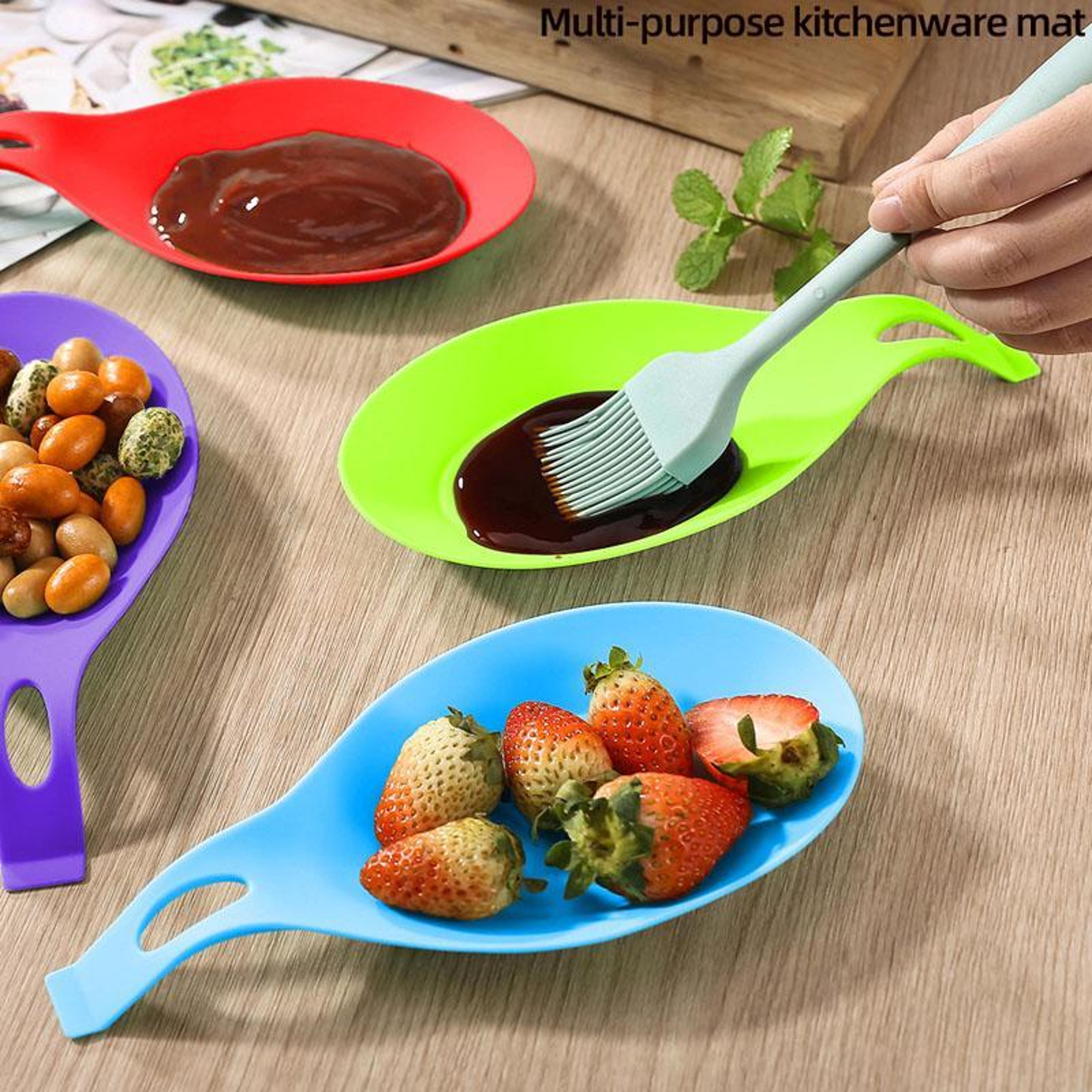 lscook heat resistant spatula rest mat food grade kitchen counter protector