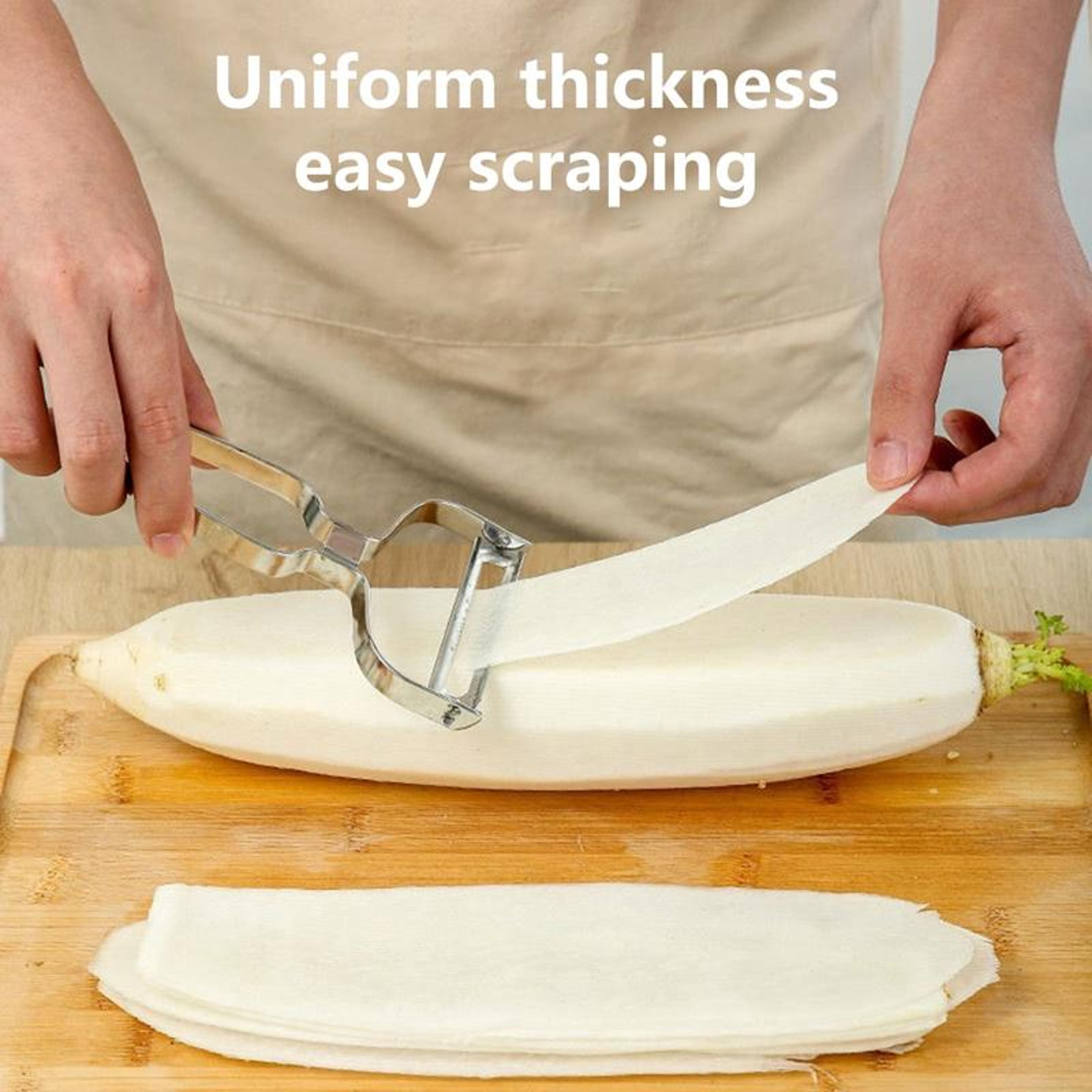 stainless steel wide blade fruit & vegetable peeler for melons, cucumbers & produce
