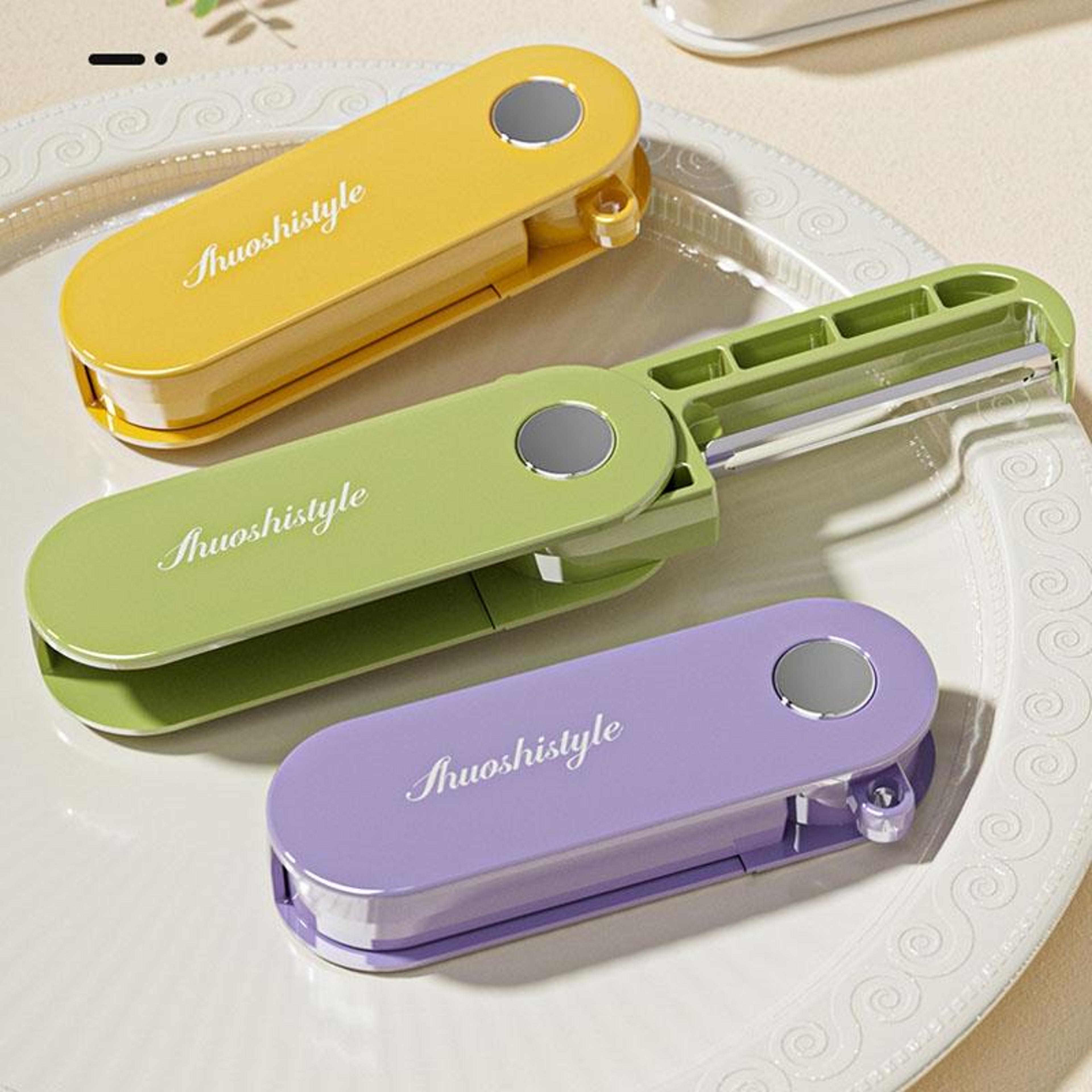 portable stainless steel folding fruit peeler & knife with swivel blade