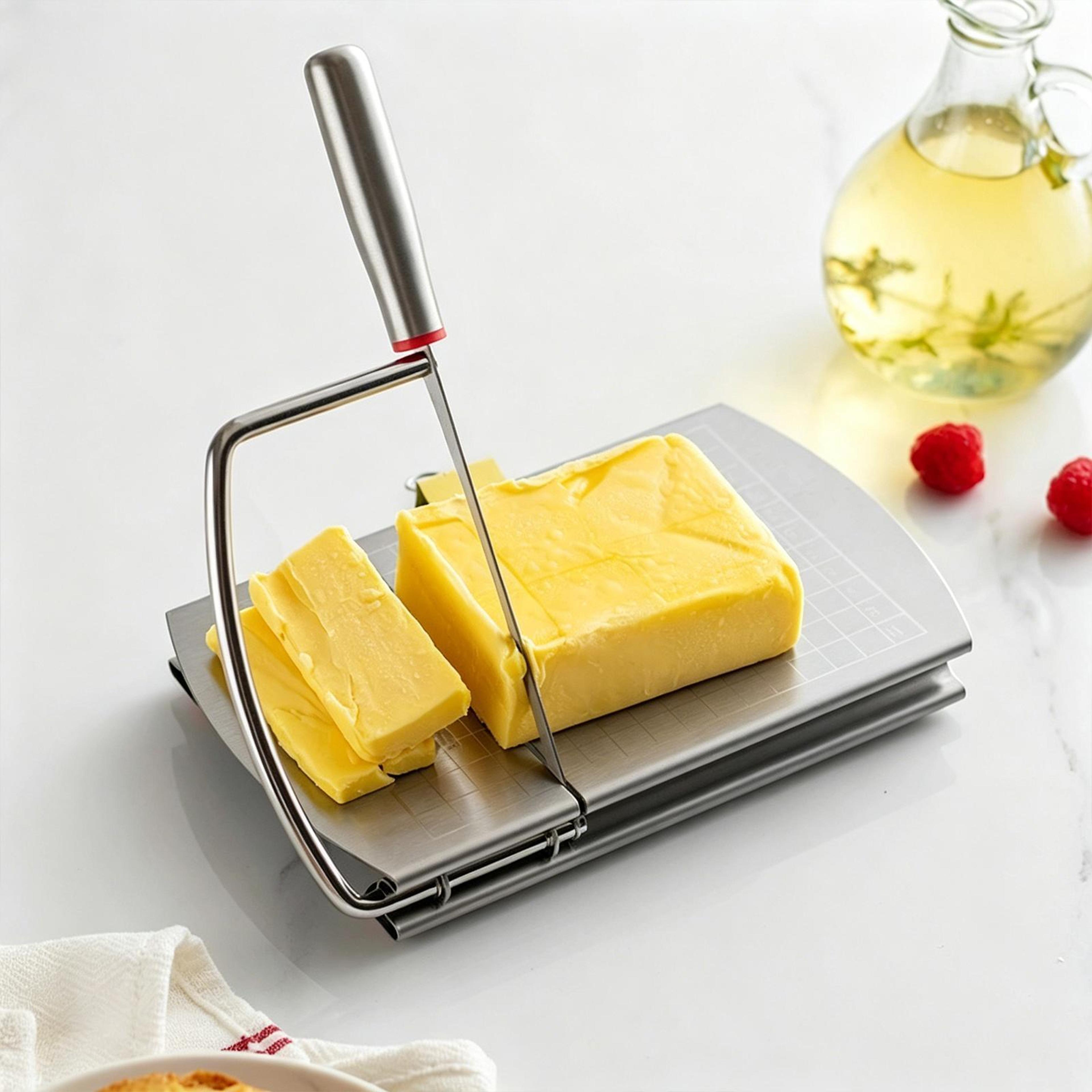 stainless steel cheese slicer kitchen cutter with scale & bread divider