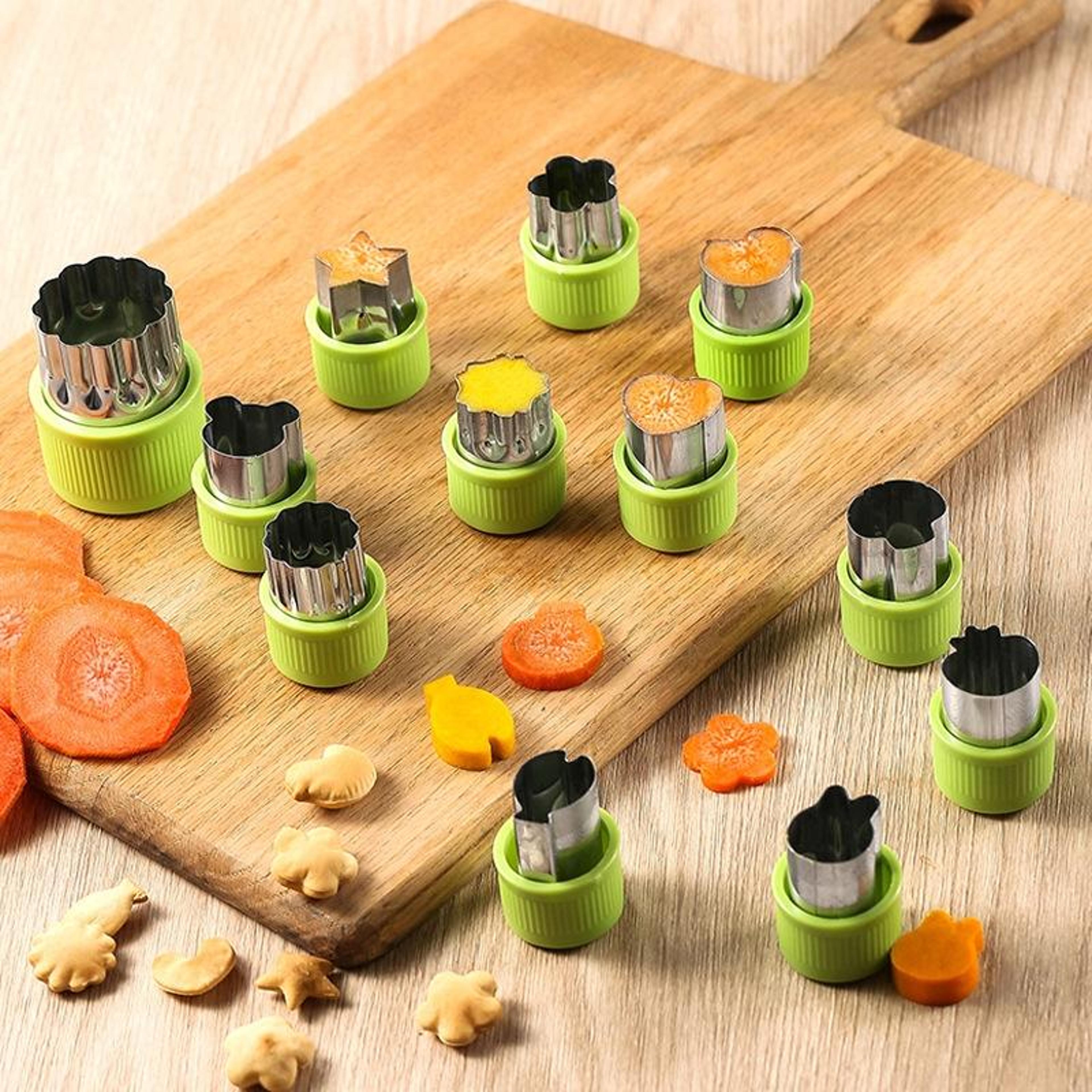 12 in 1 mini stainless steel vegetable cutter shapes set for kids baking