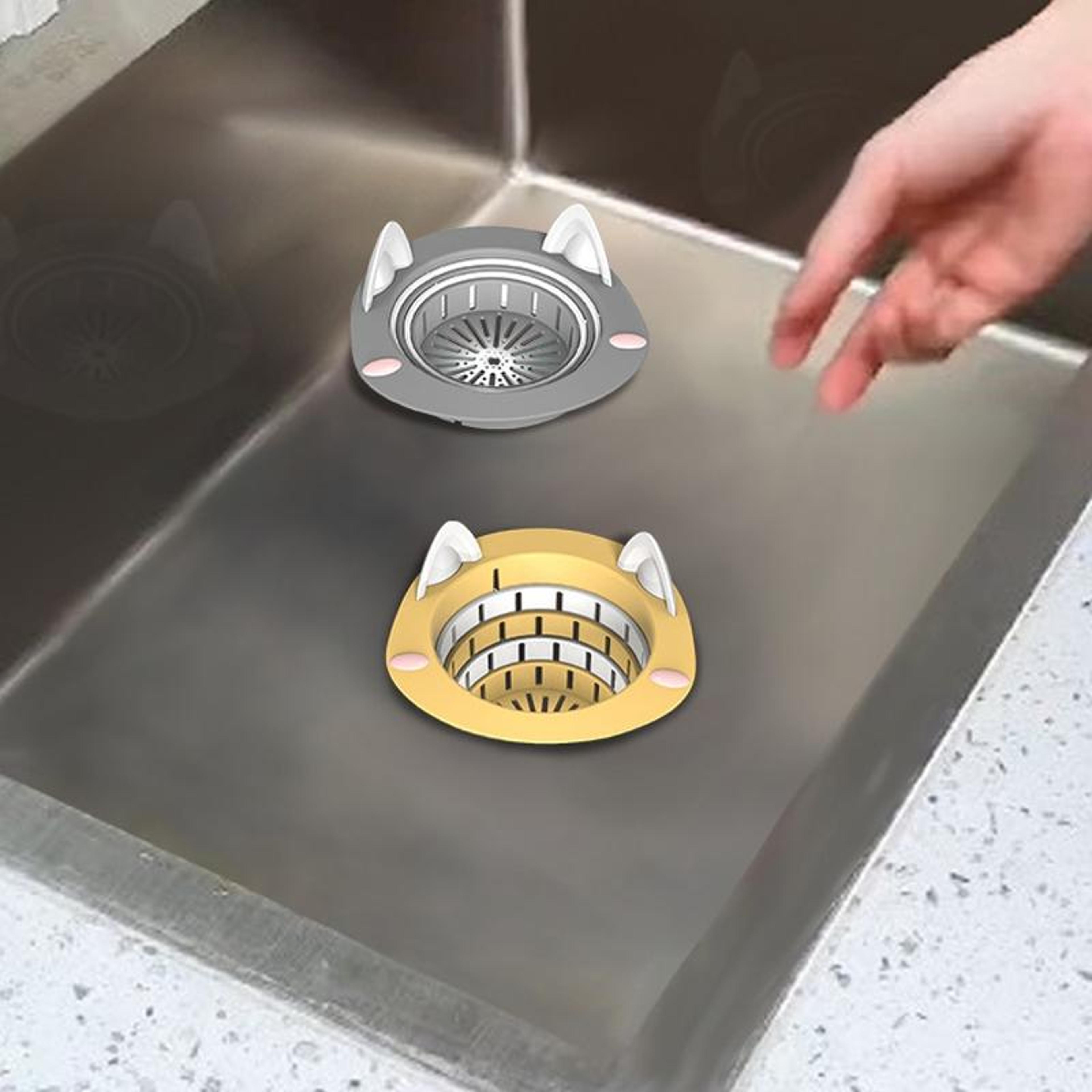 space saving foldable kitchen sink & drain residue strainer filter anti clogging drain basket