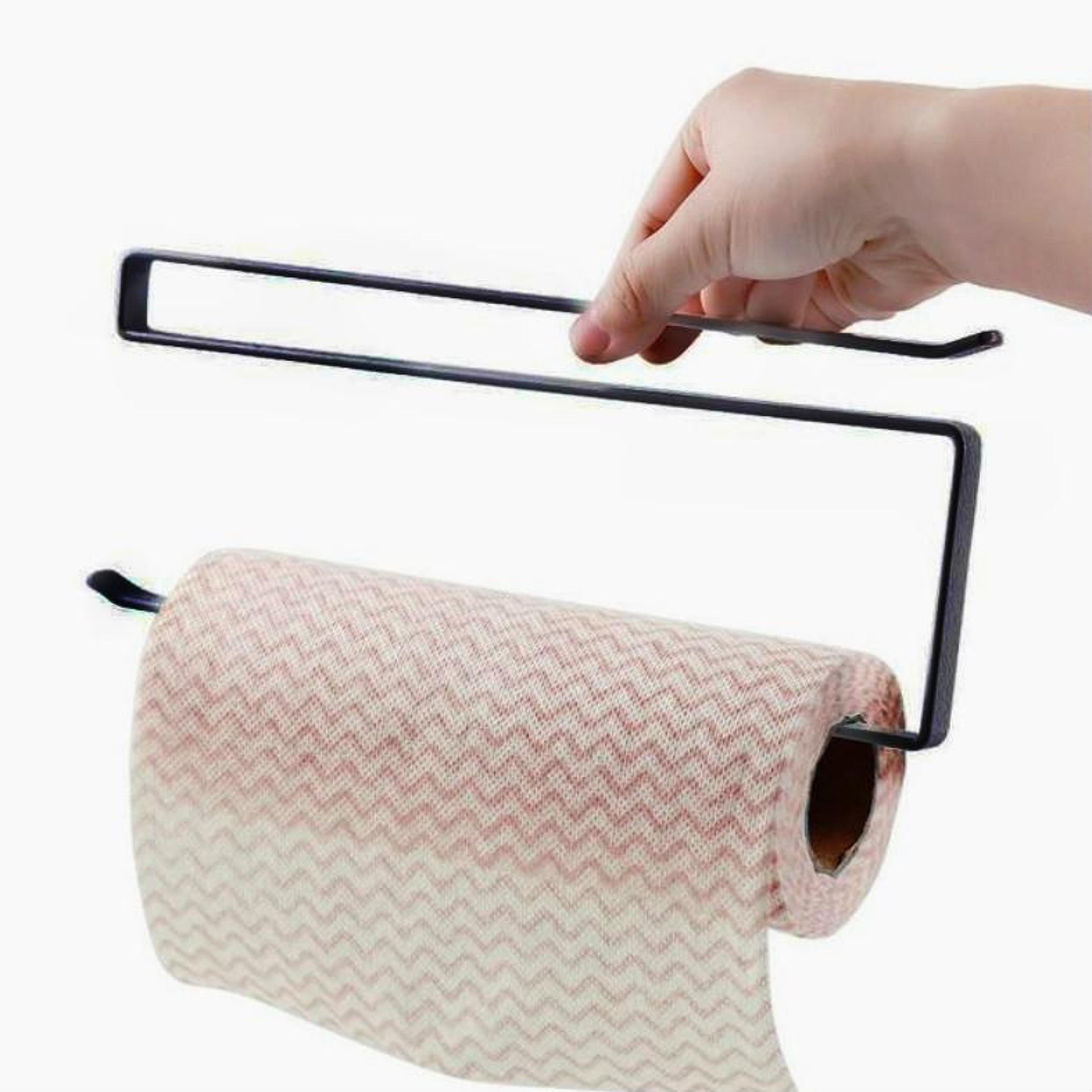 over door kitchen organizer rack for paper towels & cling film storage