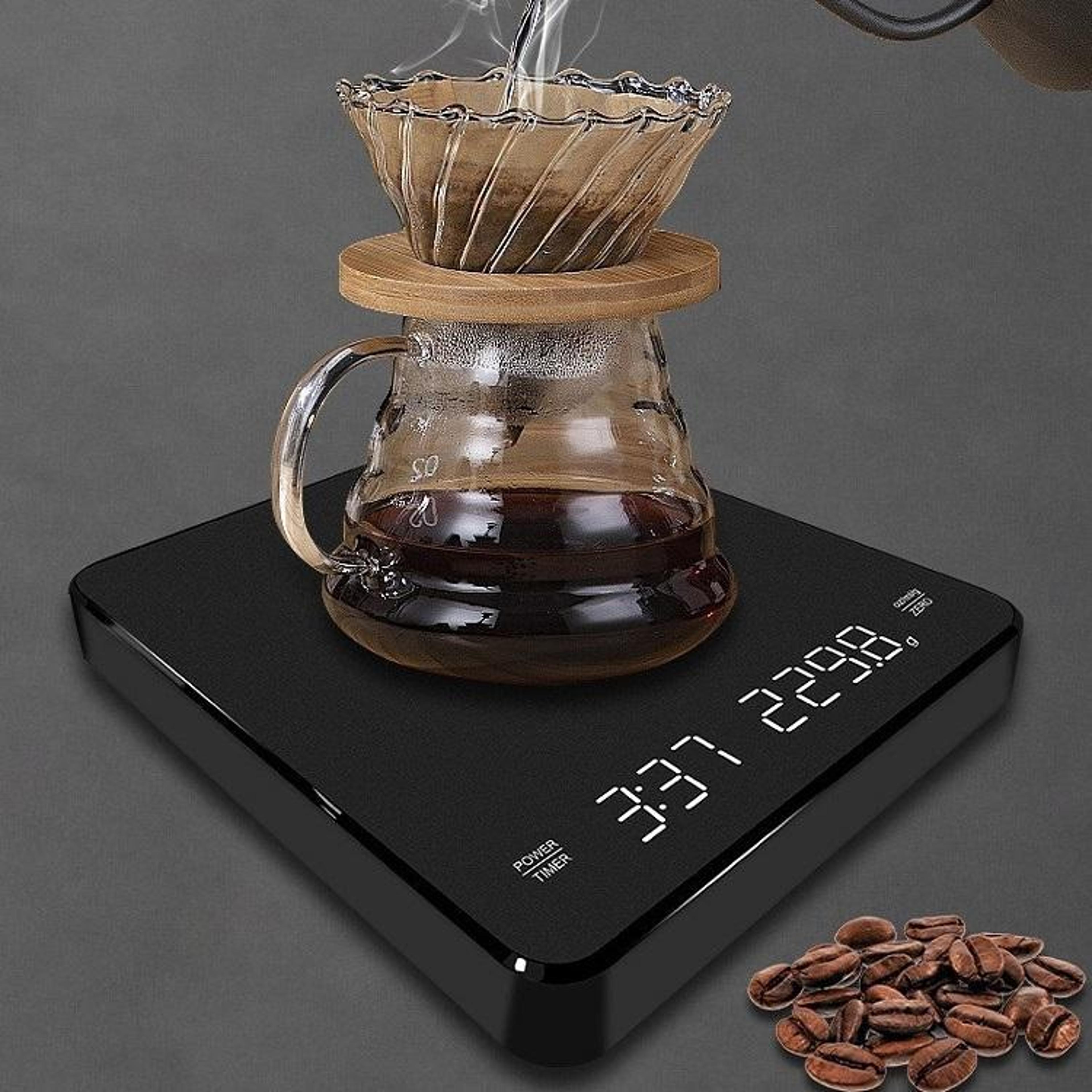 premium usb c rechargeable high precision coffee & kitchen scale with timer