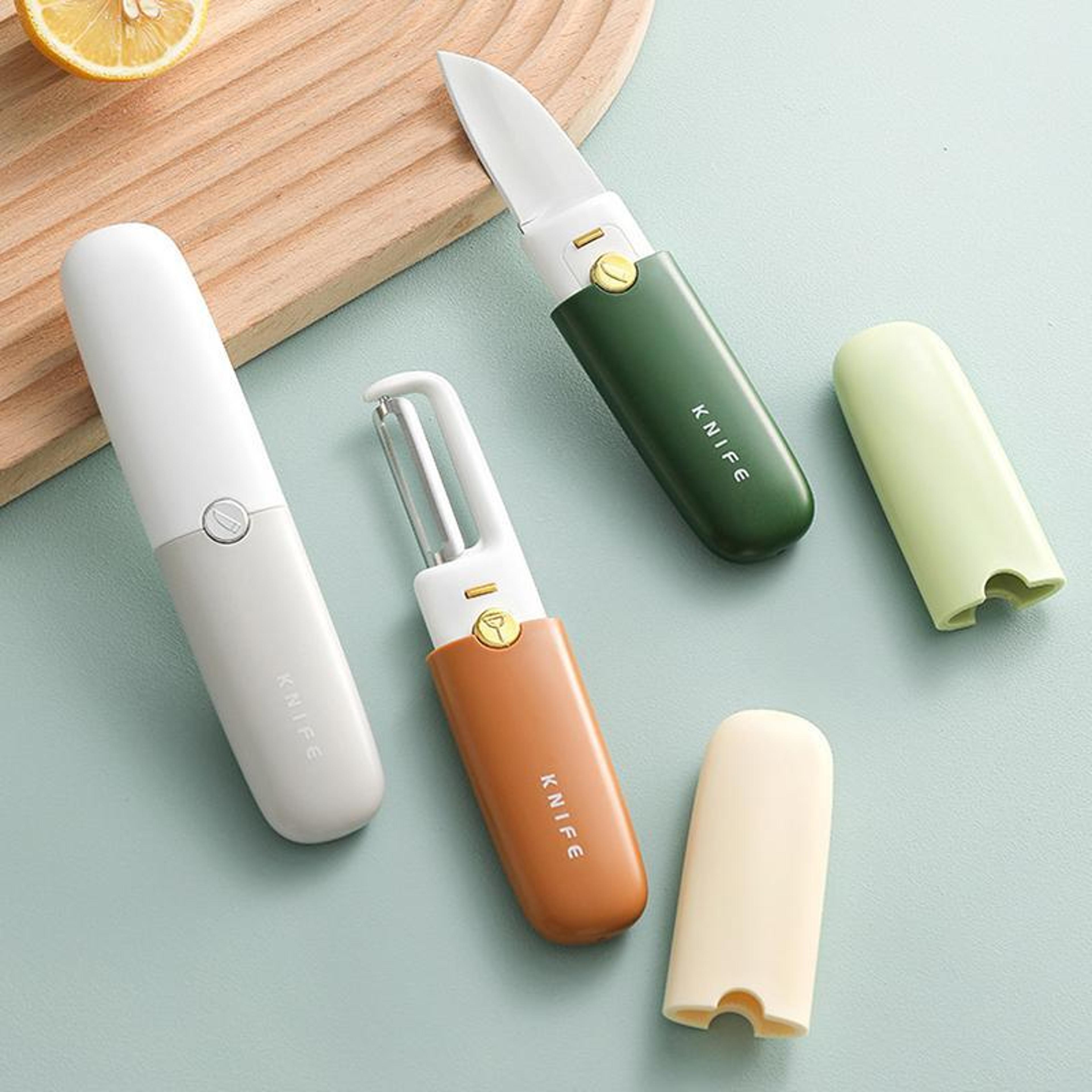 ergogrip 2 in 1 fruit peeler knife & portable kitchen tool