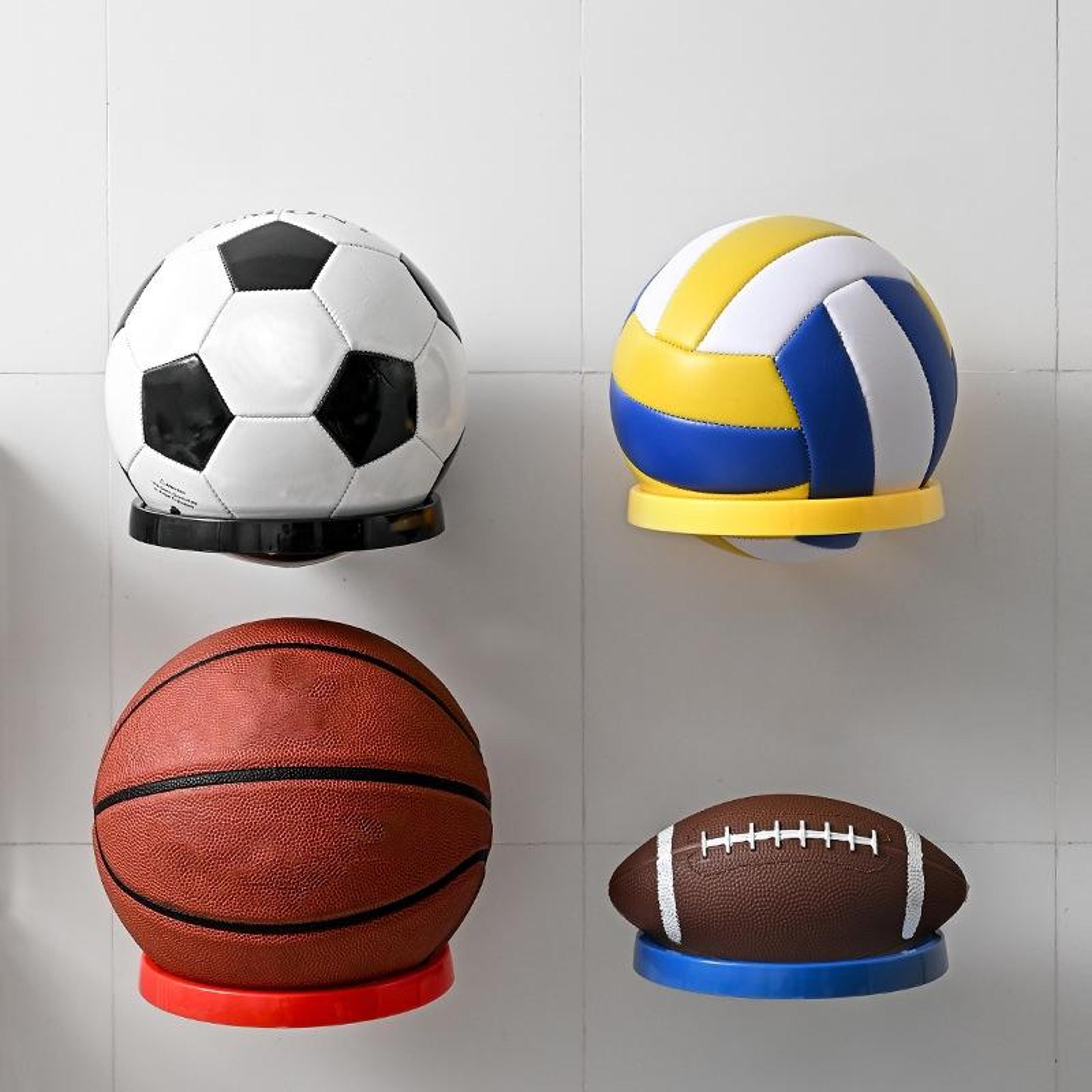 space saving wall mounted ball storage rack & basketball display holder
