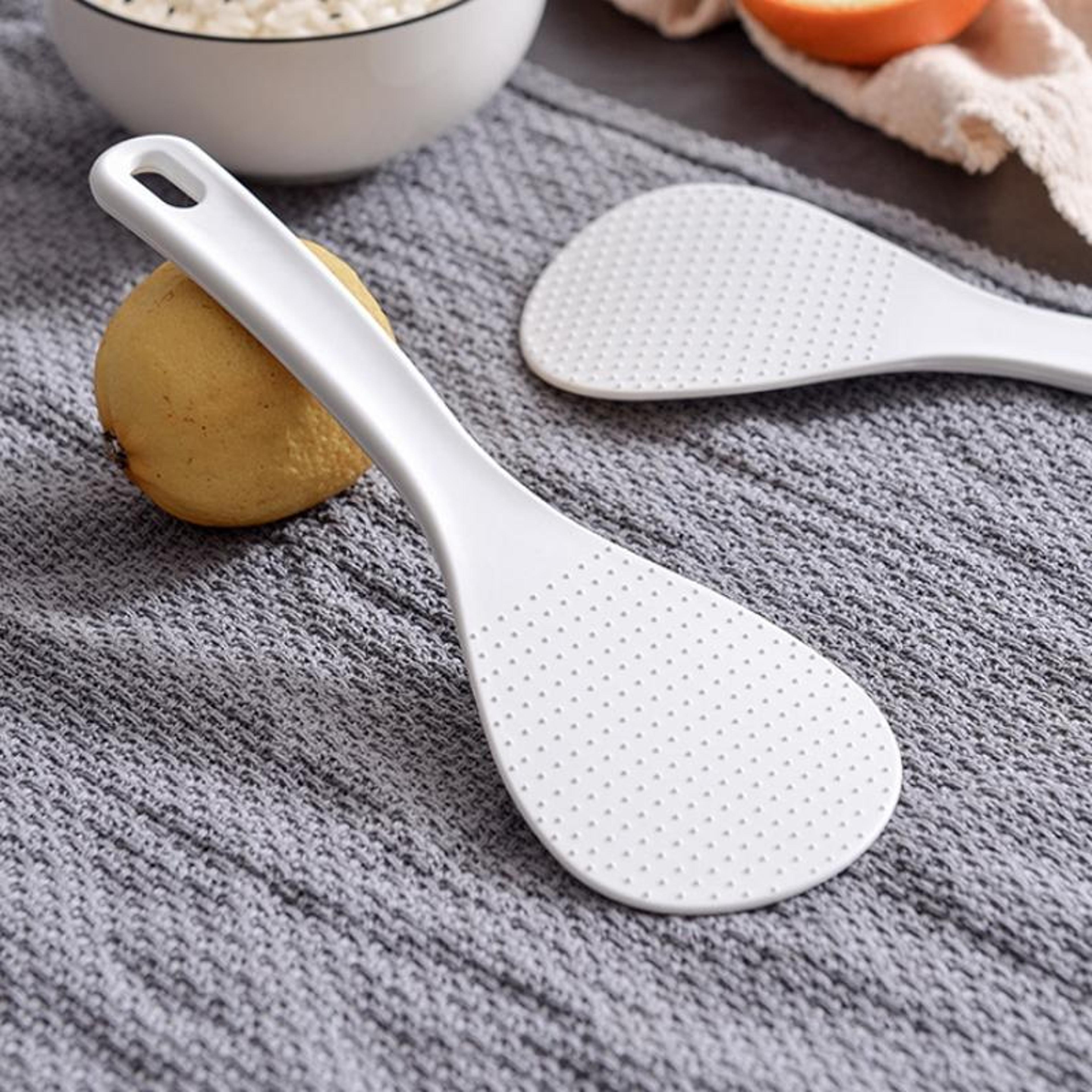non stick rice paddle set with drain bar and hanging handle for easy rice serving