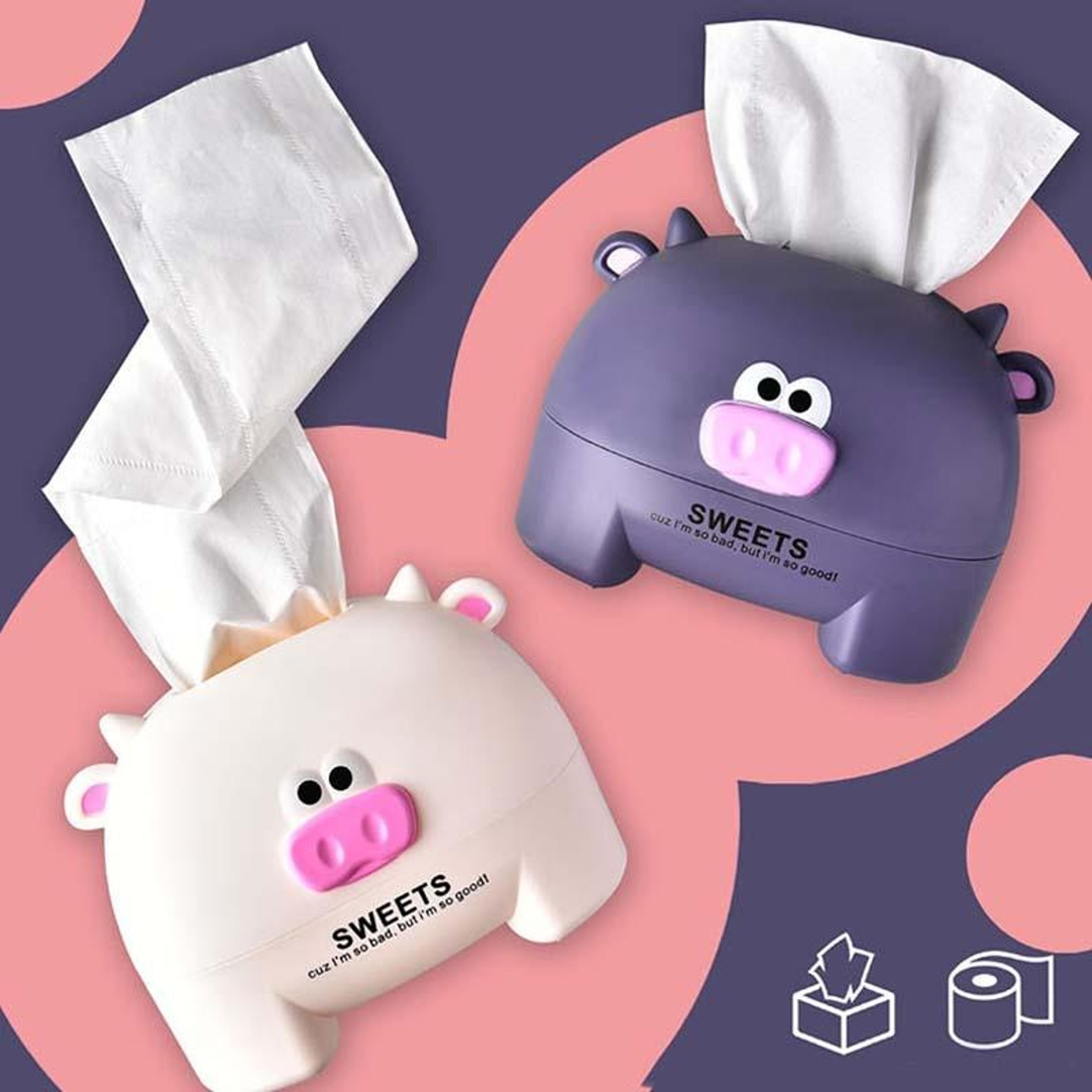 cute cow tissue box cover cartoon desktop tissue dispenser for home & office
