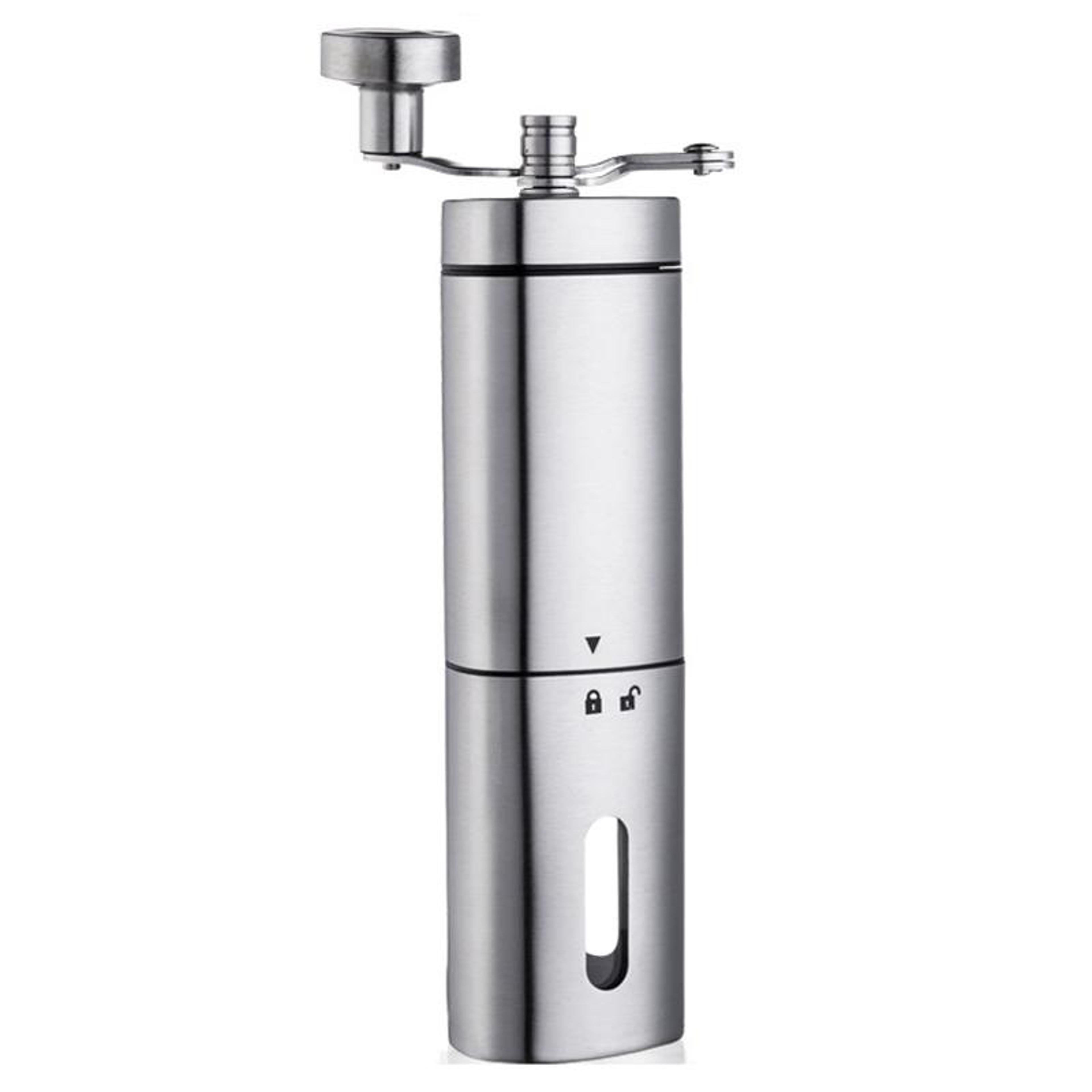 portable manual coffee grinder stainless steel hand crank coffee bean mill with adjustable ceramic burr